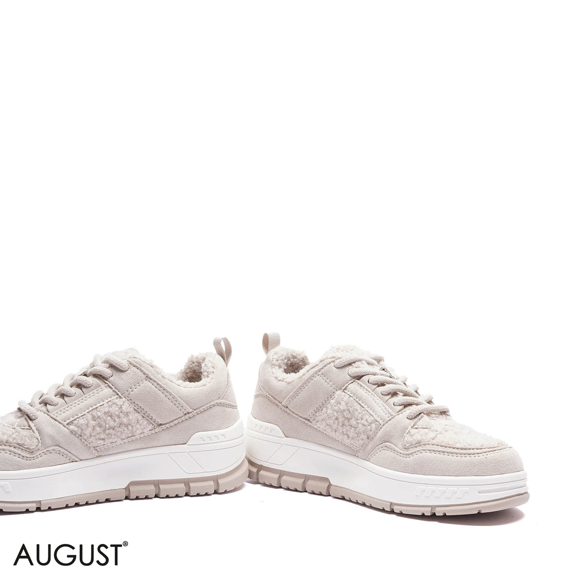 FAUX FUR SUEDE PLATFORM SNEAKERS