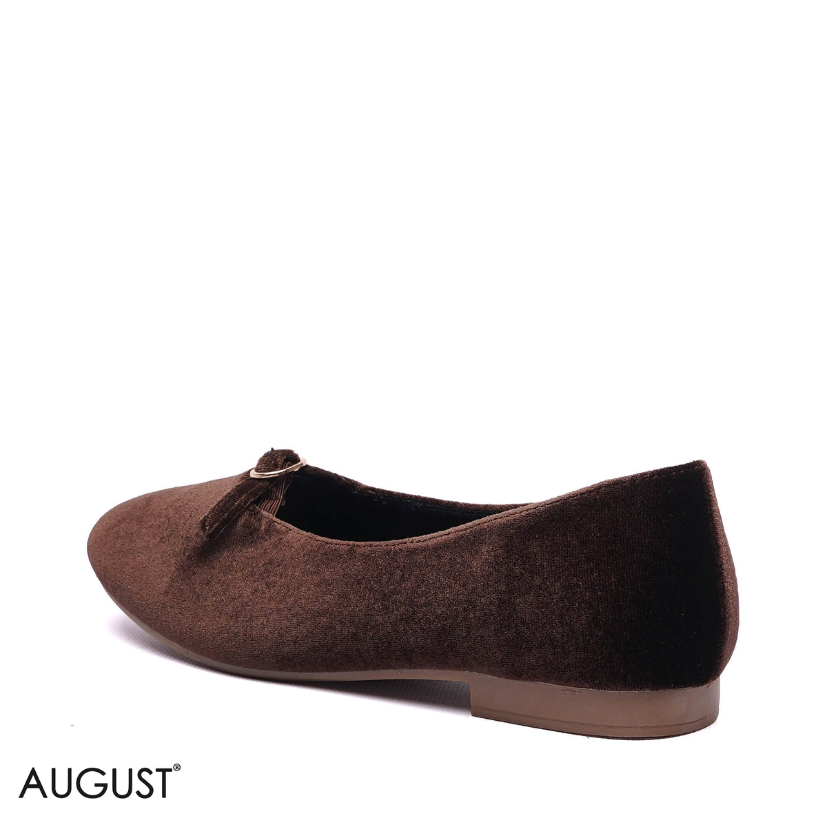 BUCKLED VELVET BALLET FLATS