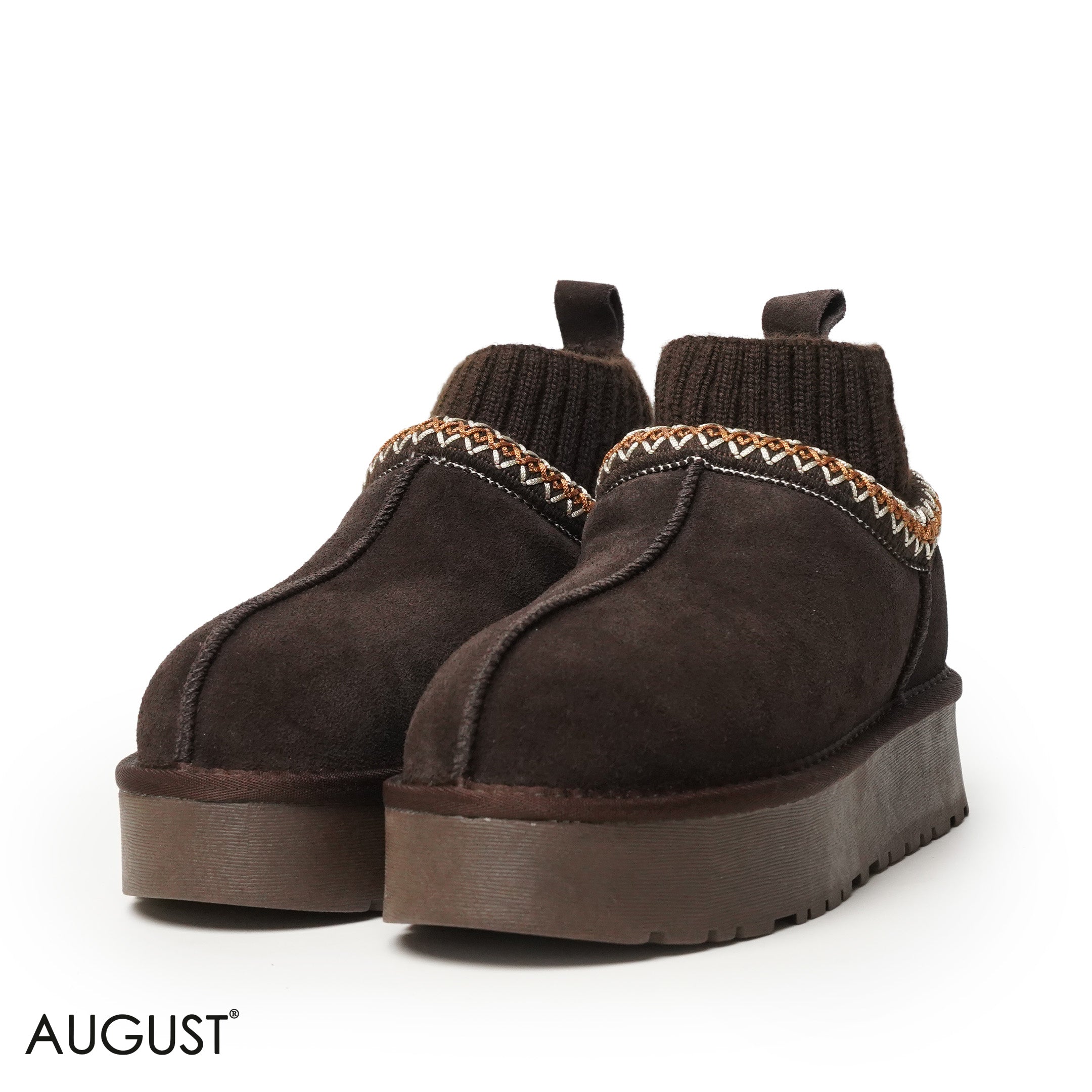 COFFEE SUEDE LEATHER WITH SOCK ANKLE UGGS