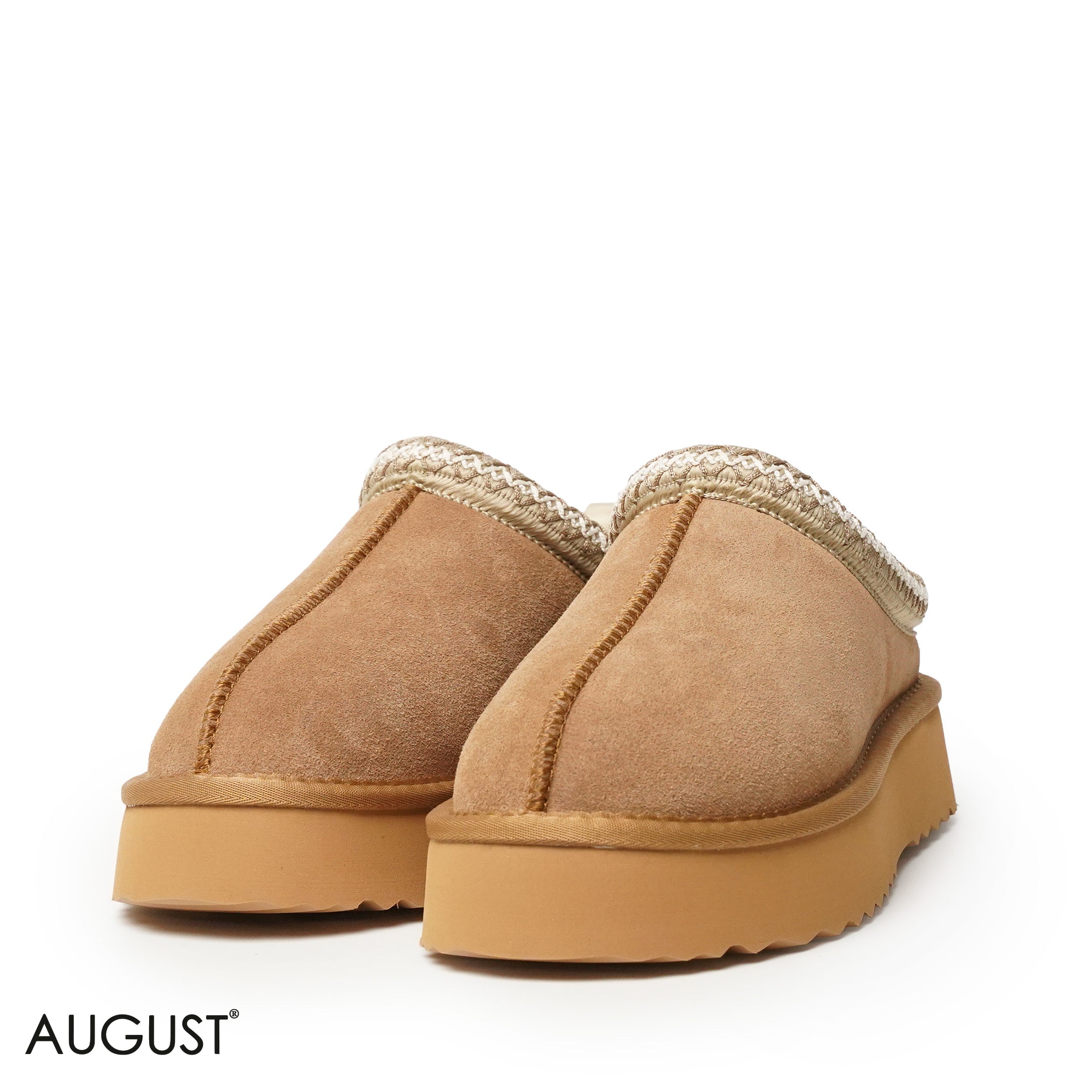 CHESTNUT SUEDE LEATHER UGGS WITH DETAIL TOUCH