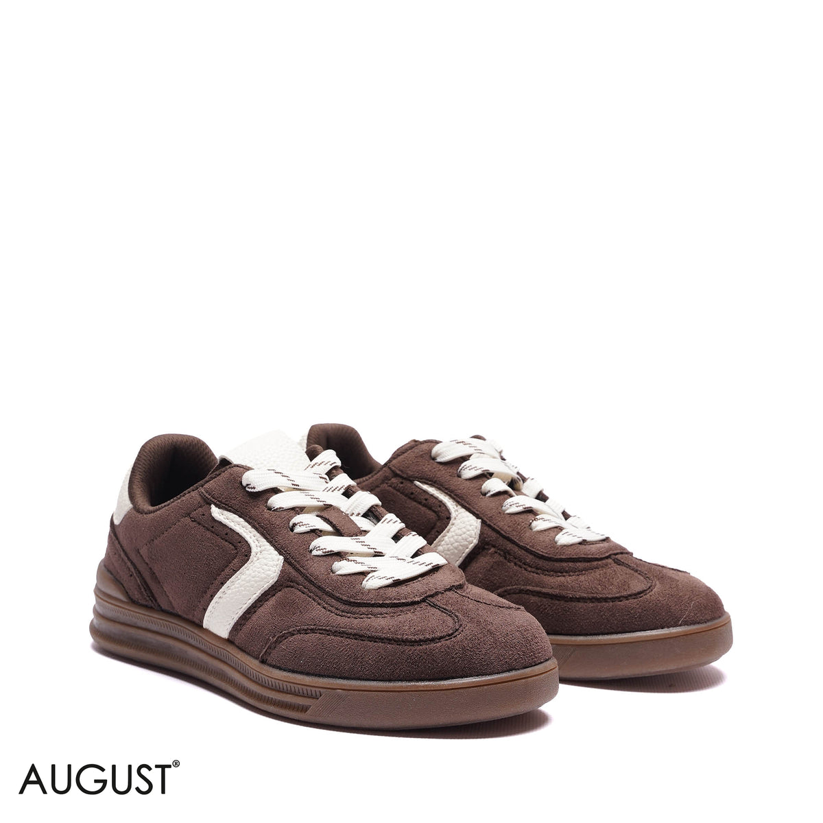 WHITE STRIPE SUEDE SNEAKERS
