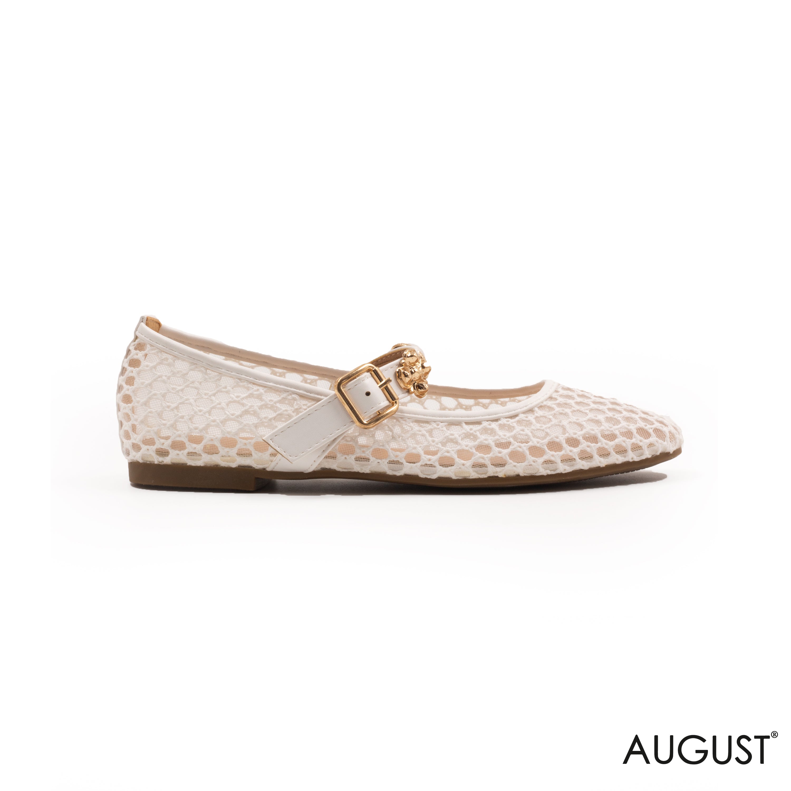 MESH BALLET FLAT WITH SLIDES SEASHELL EMBELLISHMENTS