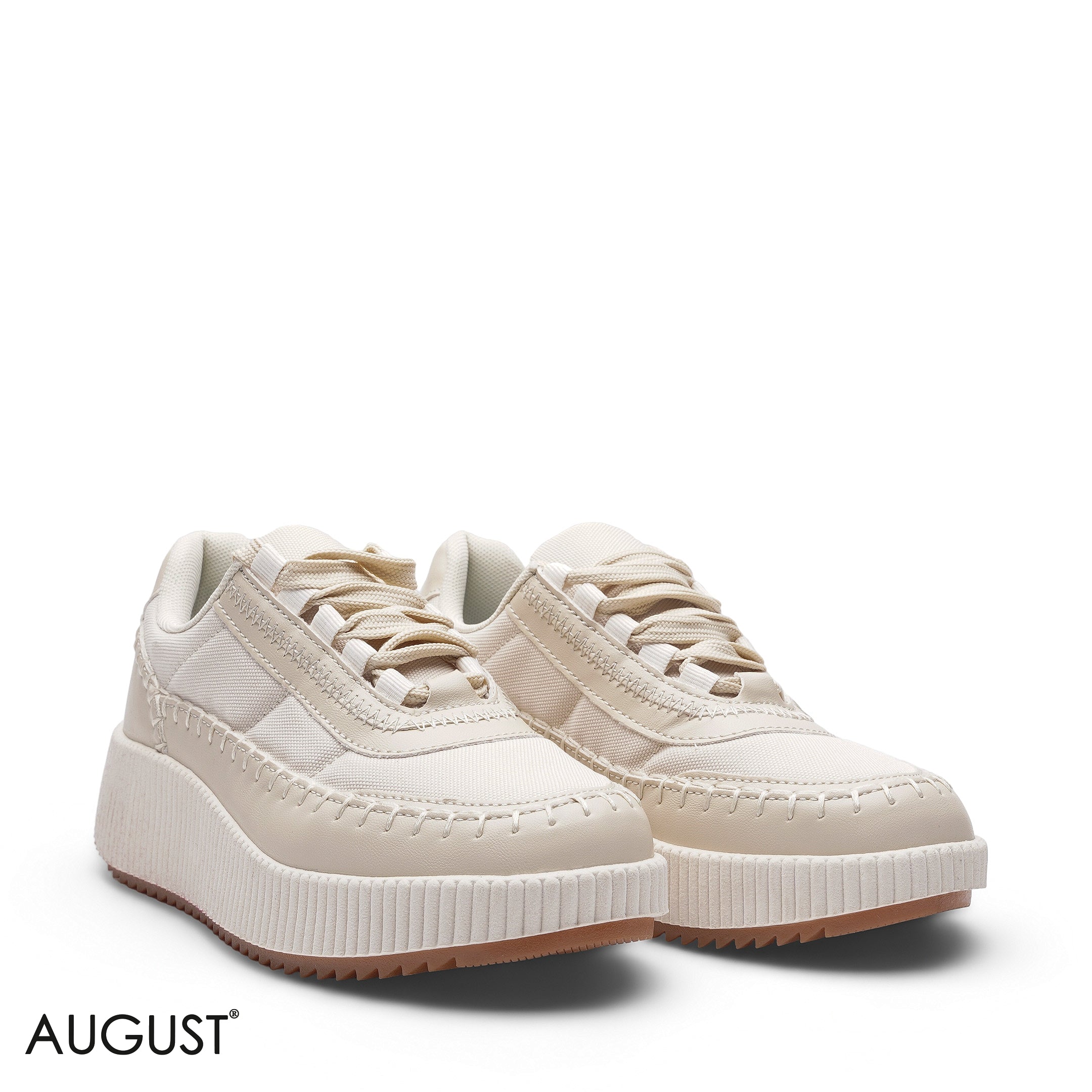 ELEGANT SAND BEIGE MESH RUNNING SNEAKER