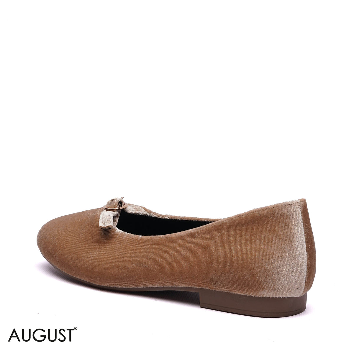 BUCKLED VELVET BALLET FLATS