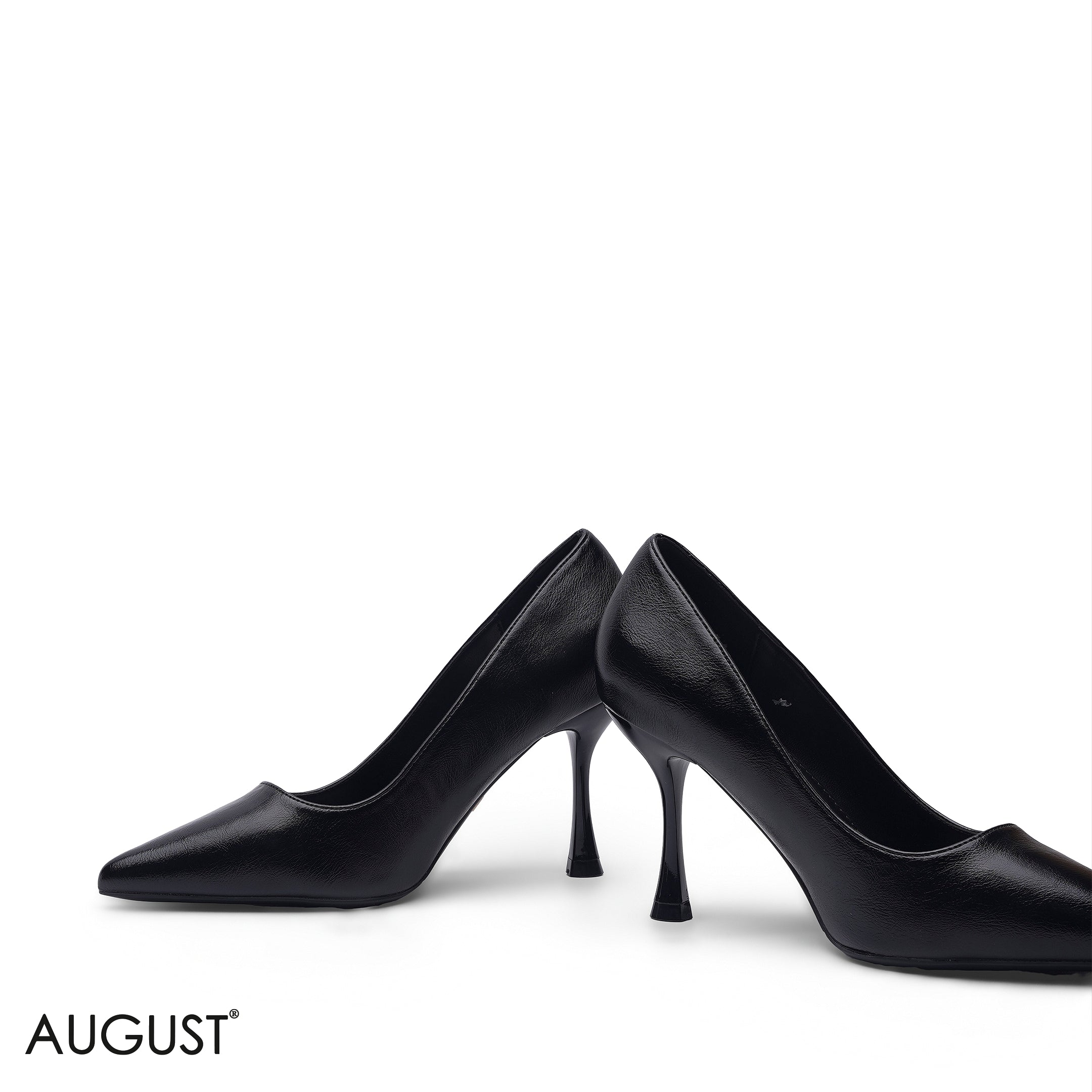 CLASSIC BLACK GLOSSY LEATHER PUMPS HEELS