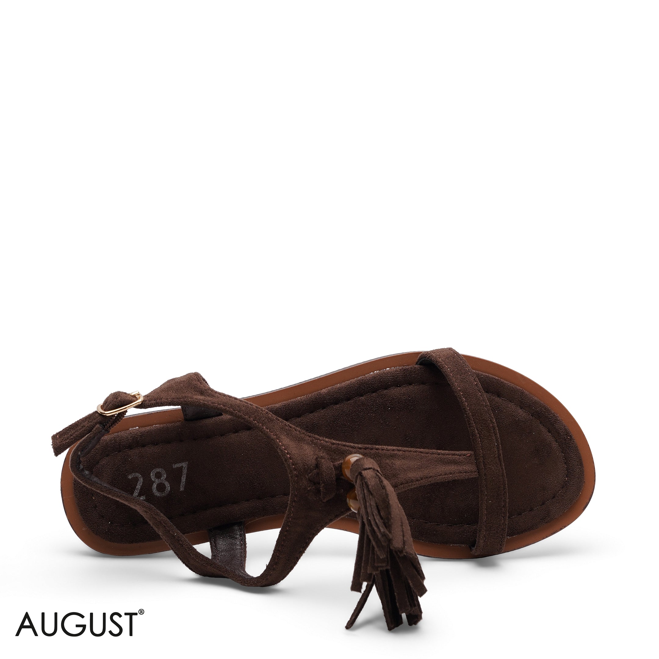 TASSEL SUEDE FLAT SANDALS