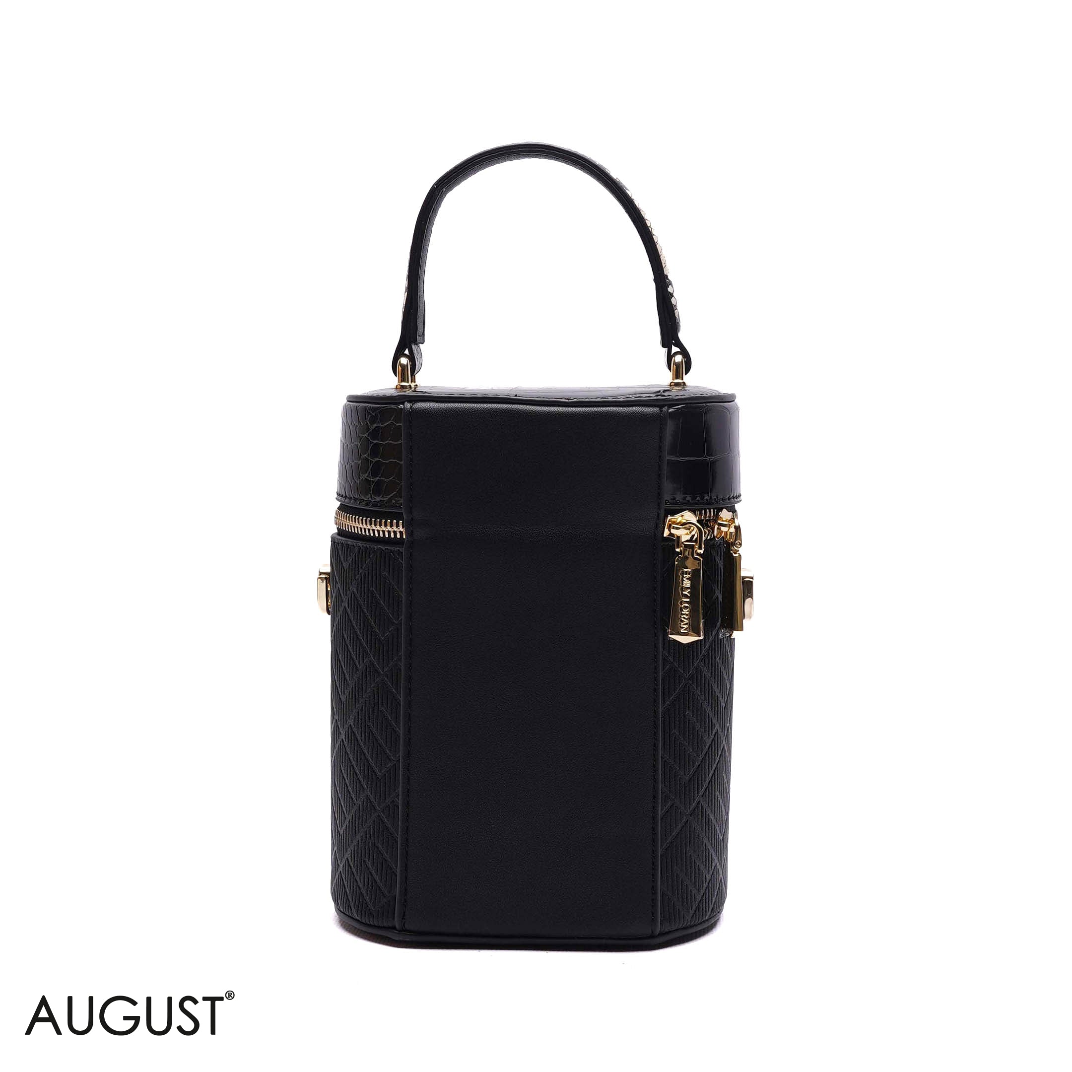 ELEGANT STRUCTURED CYLINDER VANITY BAG