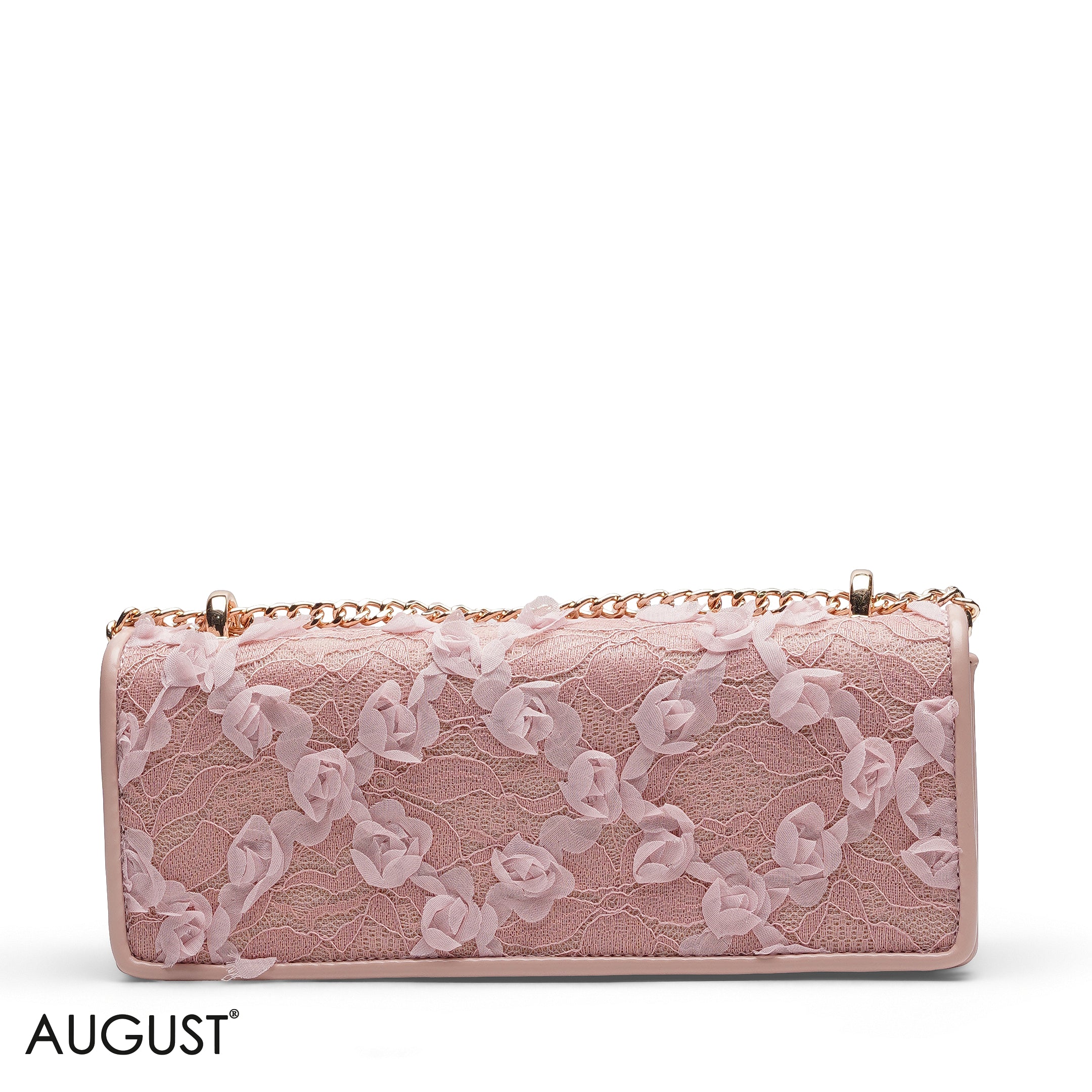 PINK STRIPED TEXTURE HARD SHELL BOX CLUTCH