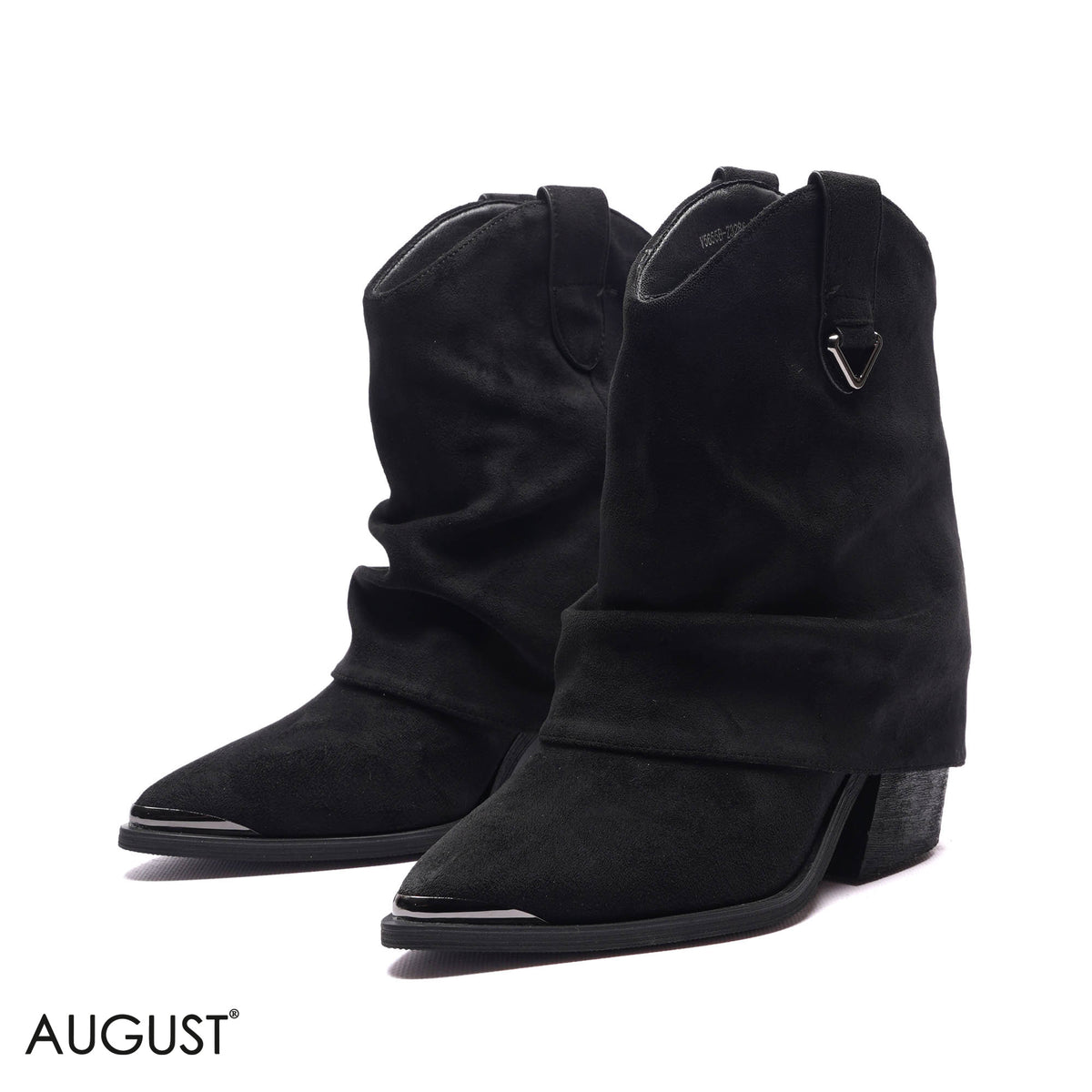 SLOUCHY WESTERN SUEDE CUBAN-HEEL BOOTS