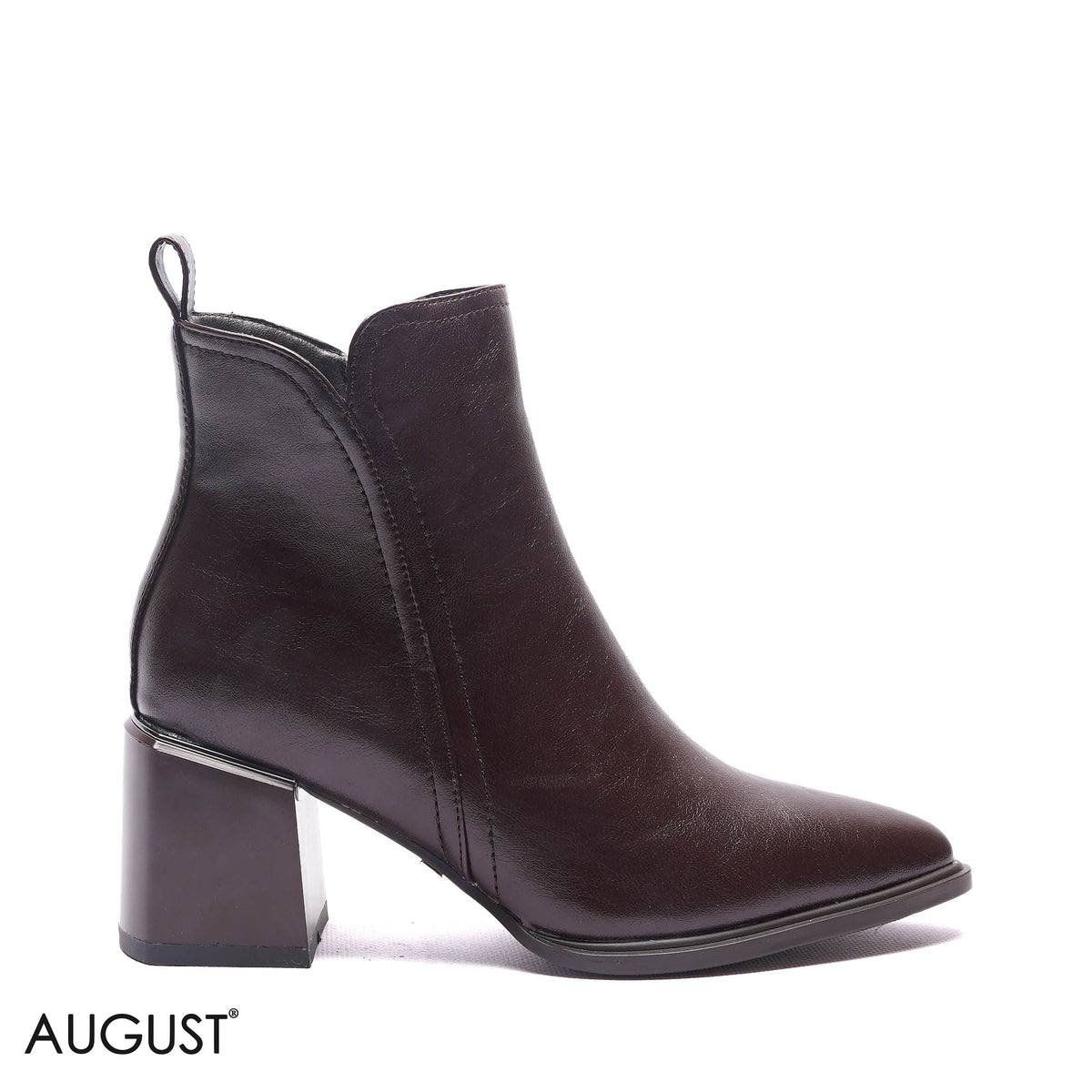 SIDE-ZIP BLOCK HEEL BOOTS
