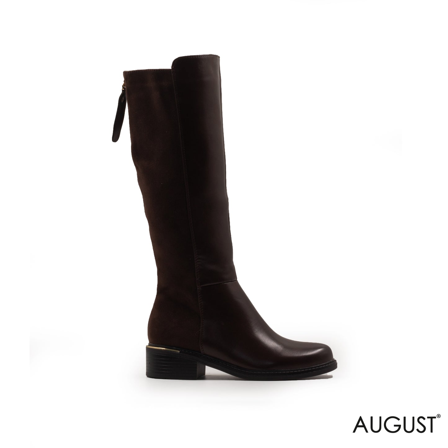 ZIPPED LOW-HEEL BOOTS