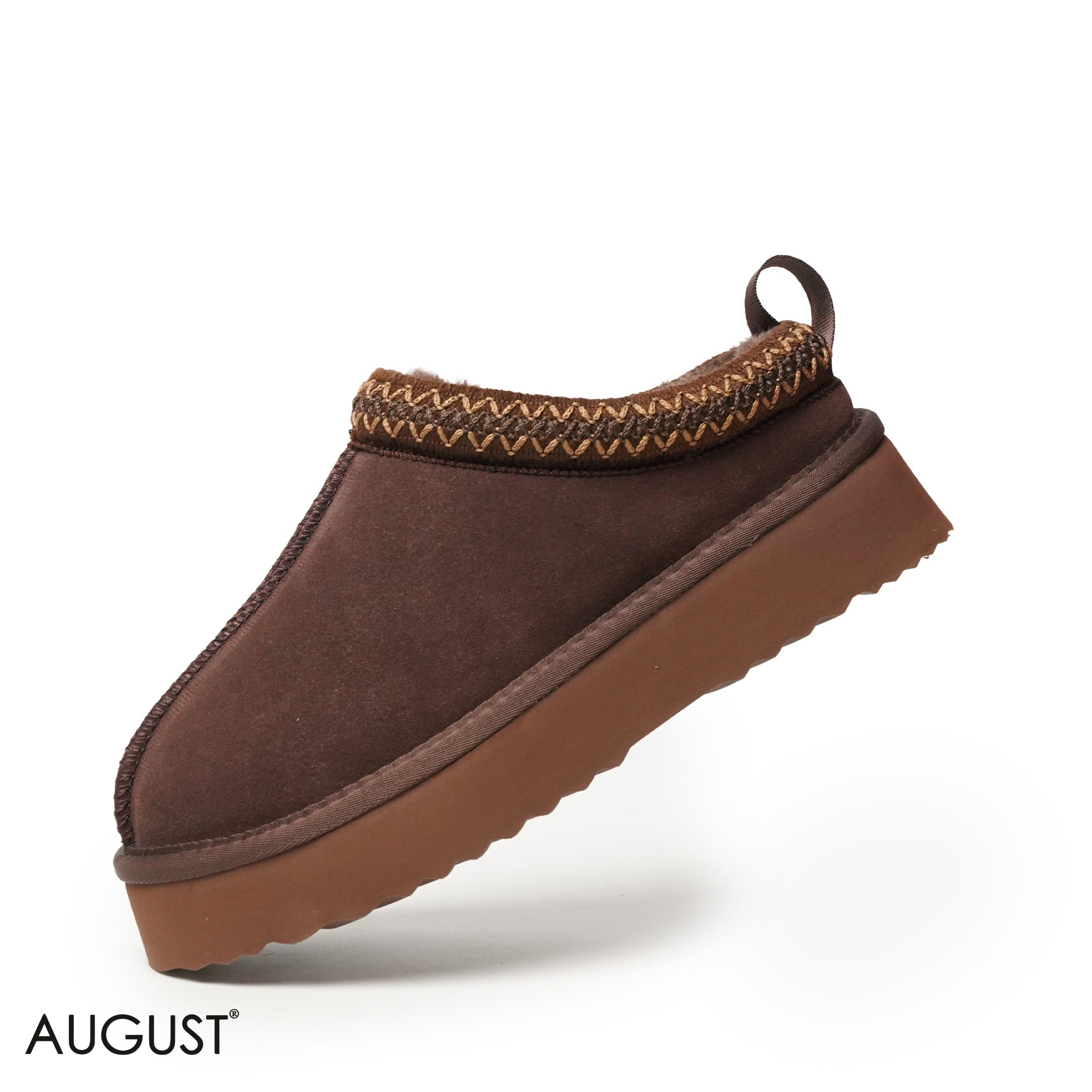 COFFEE SUEDE LEATHER UGGS WITH DETAIL TOUCH