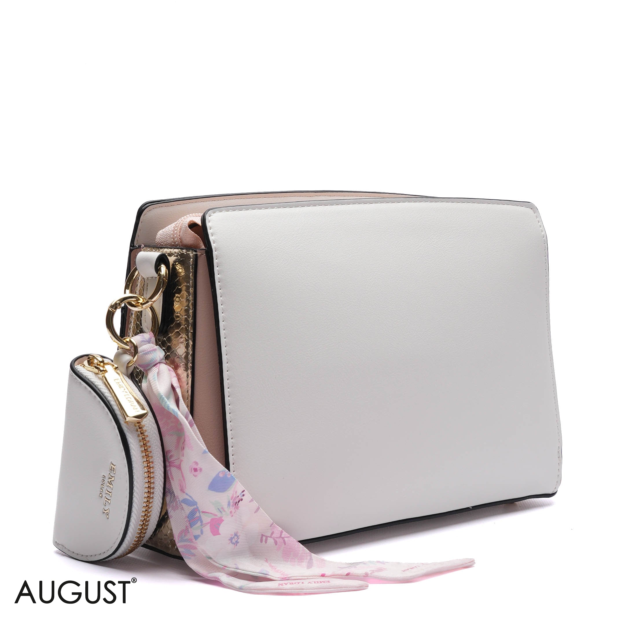 EMBOSSED FLORAL CROSSBODY BAG WITH POUCH