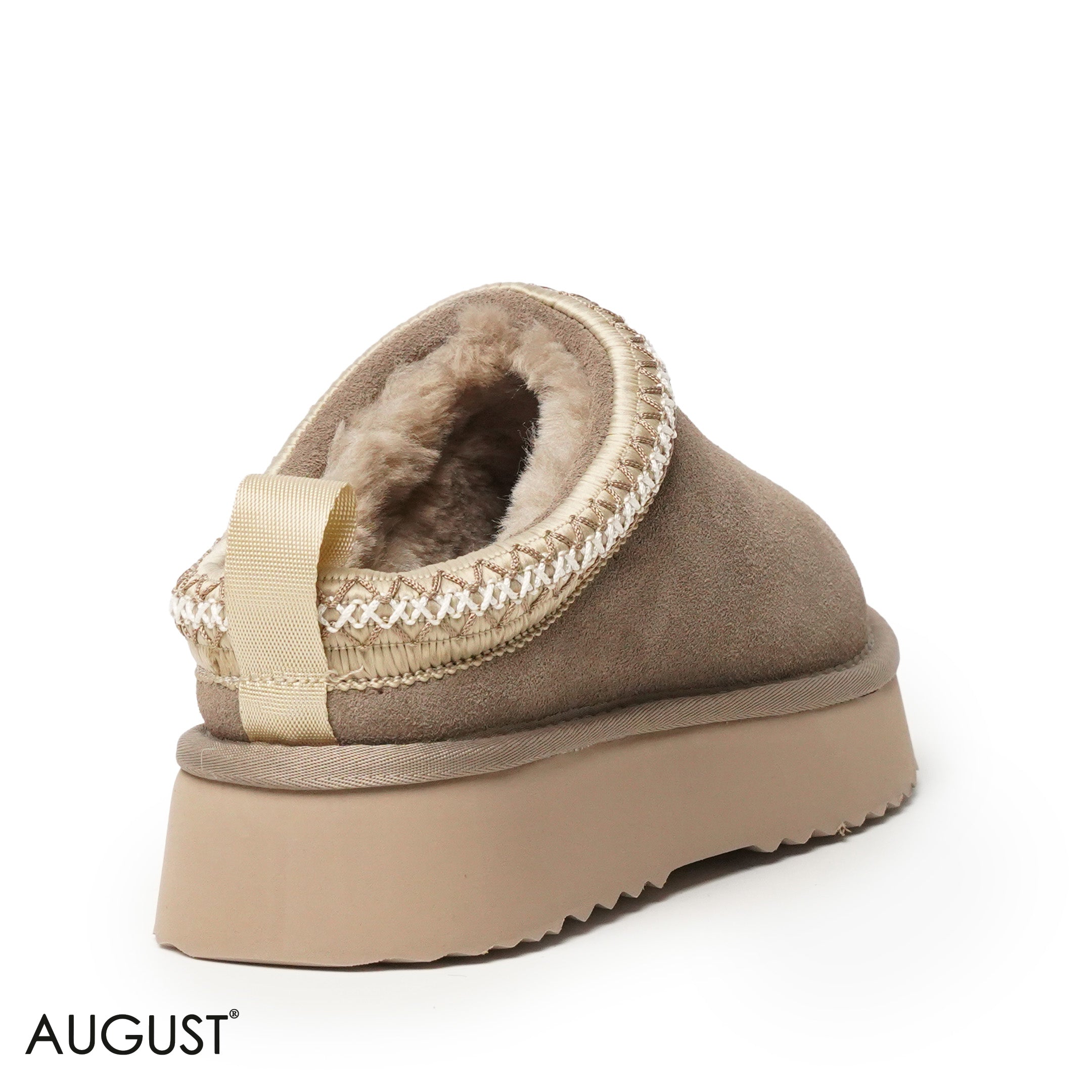 TAUPE SUEDE LEATHER UGGS WITH DETAIL TOUCH
