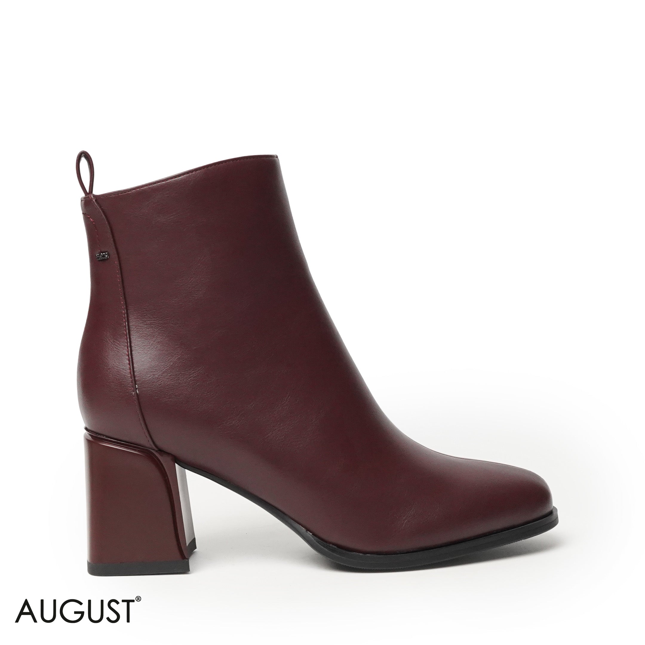 SMOOTH LEATHER HEELED BOOTS WITH SIDE ZIPPER