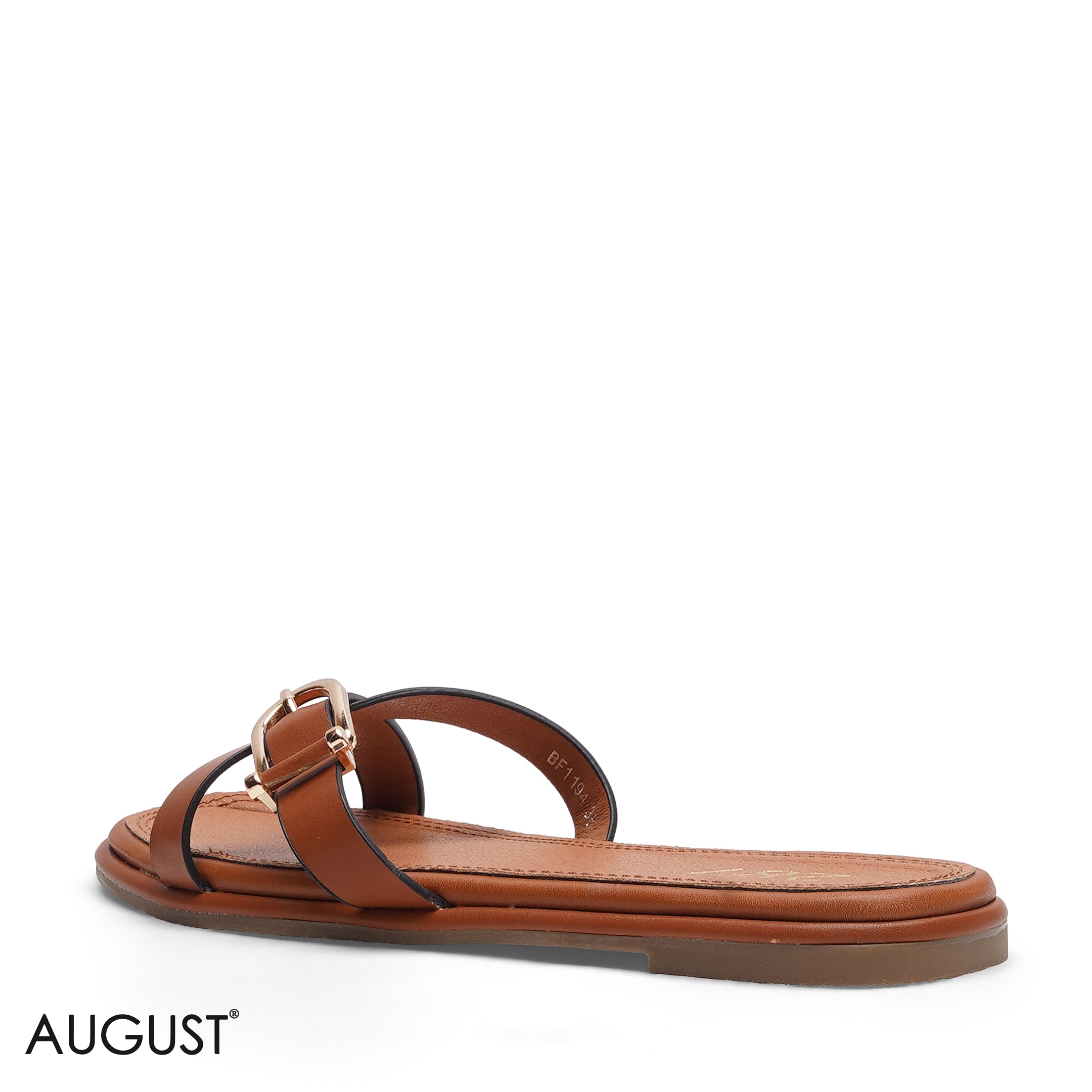 CAMEL SLIM CROSS STRAP BUCKLE SLIPPERS