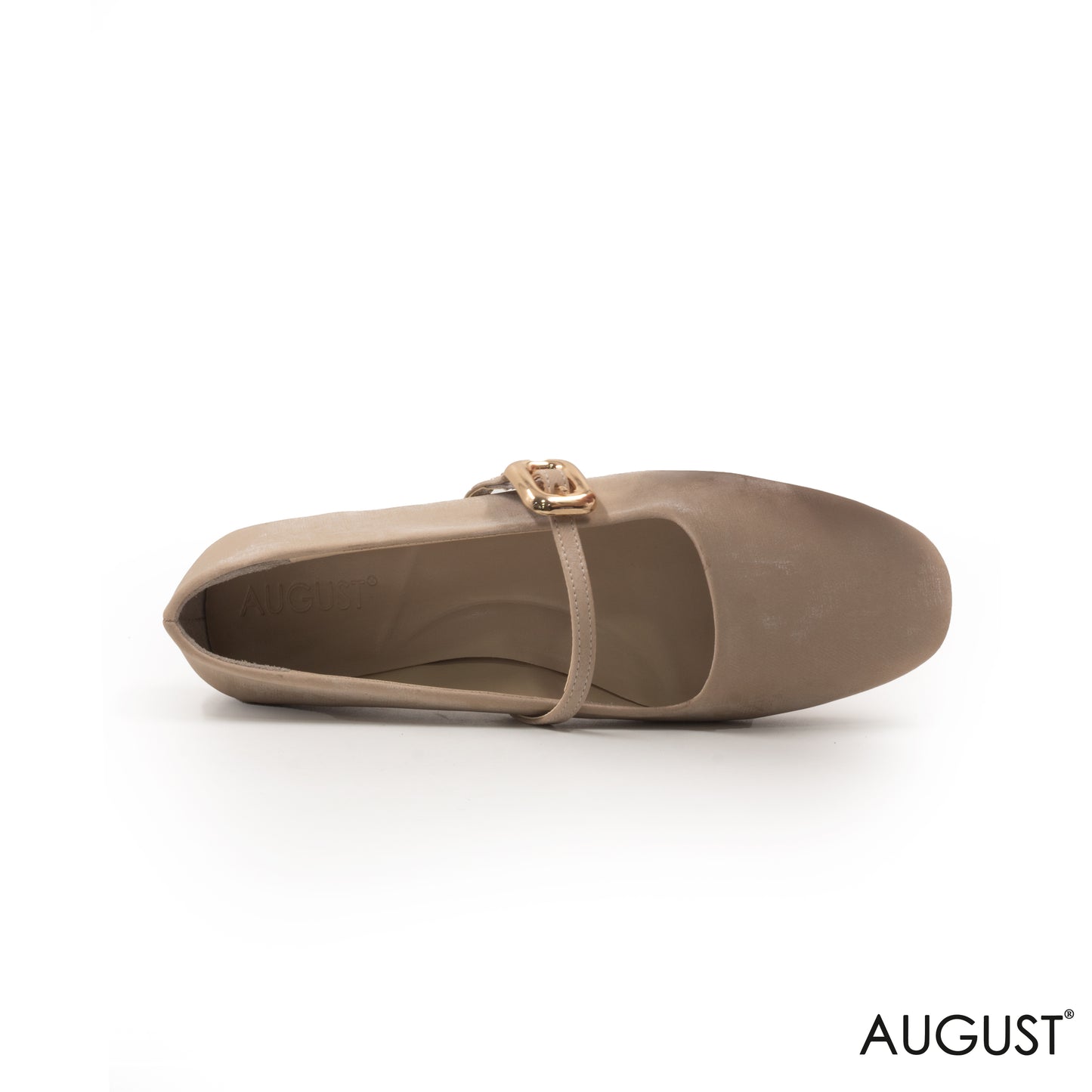SOFT BEIGE SUEDE BALLERINA WITH BUCKLE