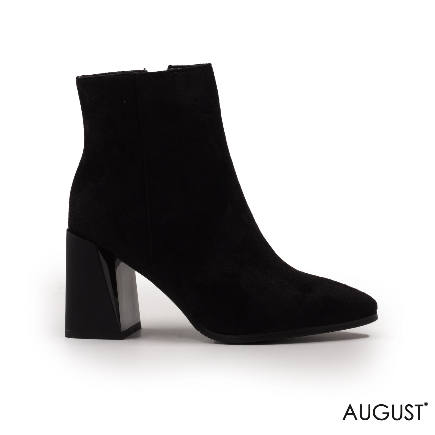 CHAMOIS HIGH-HEEL ANKLE BOOTS