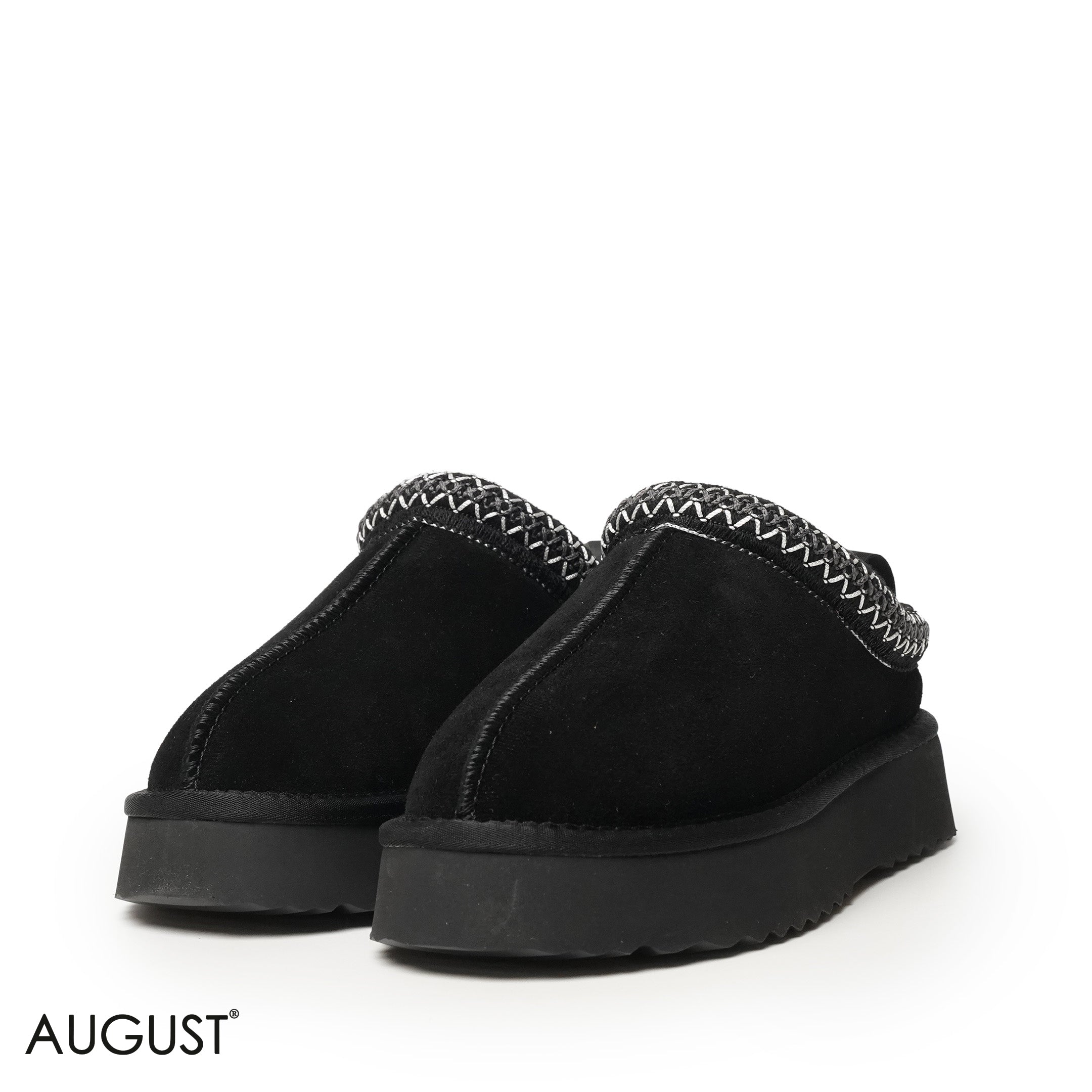 BLACK SUEDE LEATHER UGGS WITH DETAIL TOUCH