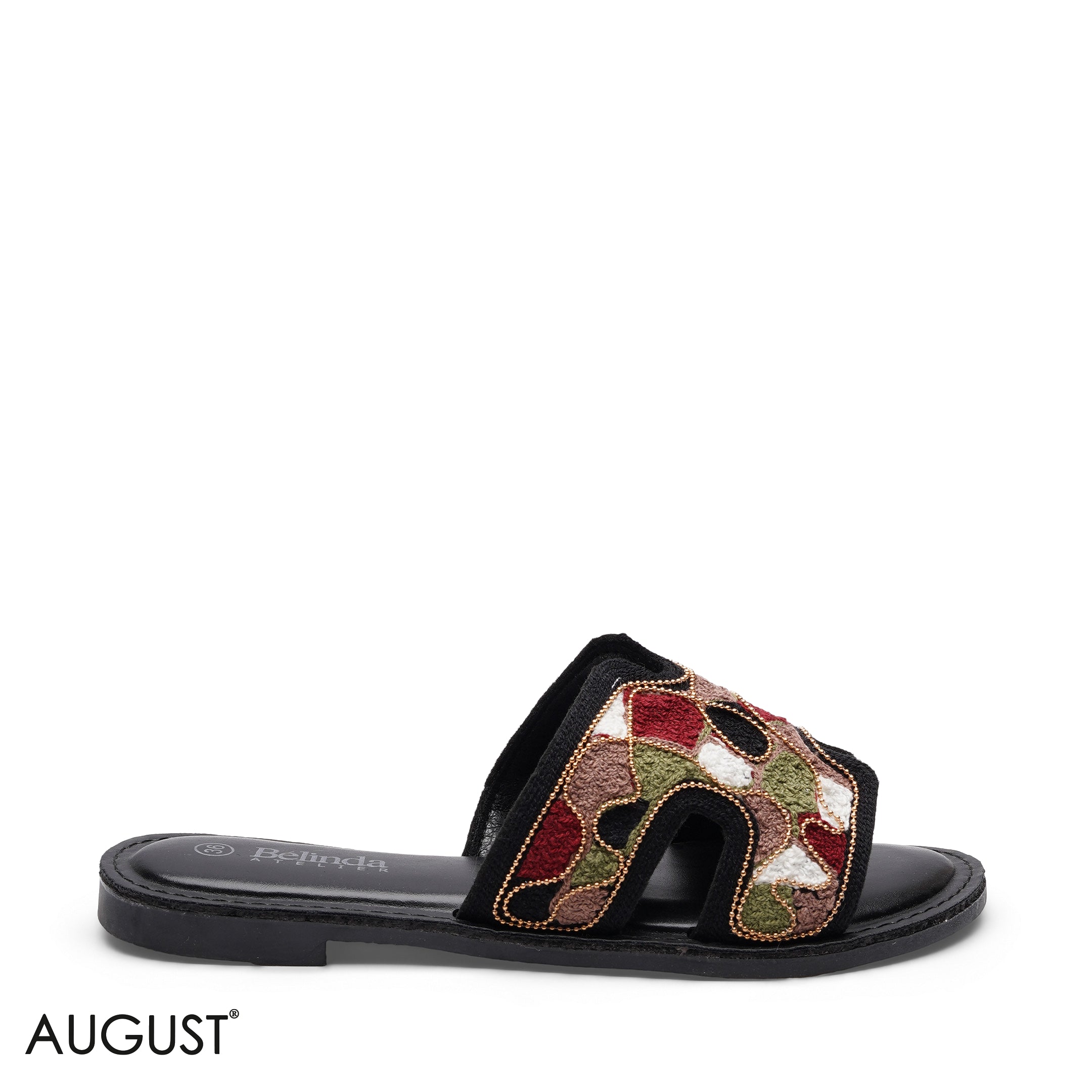 EMBROIDERED CUTOUT TEXTILE SLIPPERS