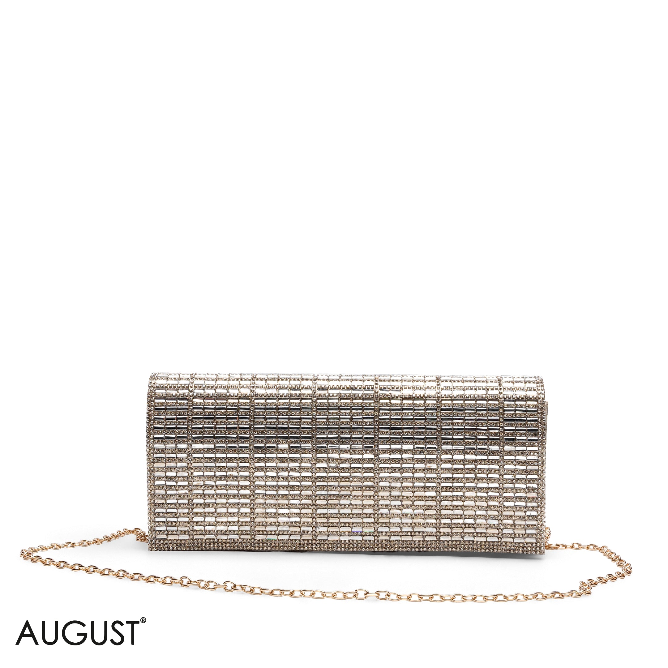 GOLD SHIMMERING CRYSTAL EVENING CLUTCH