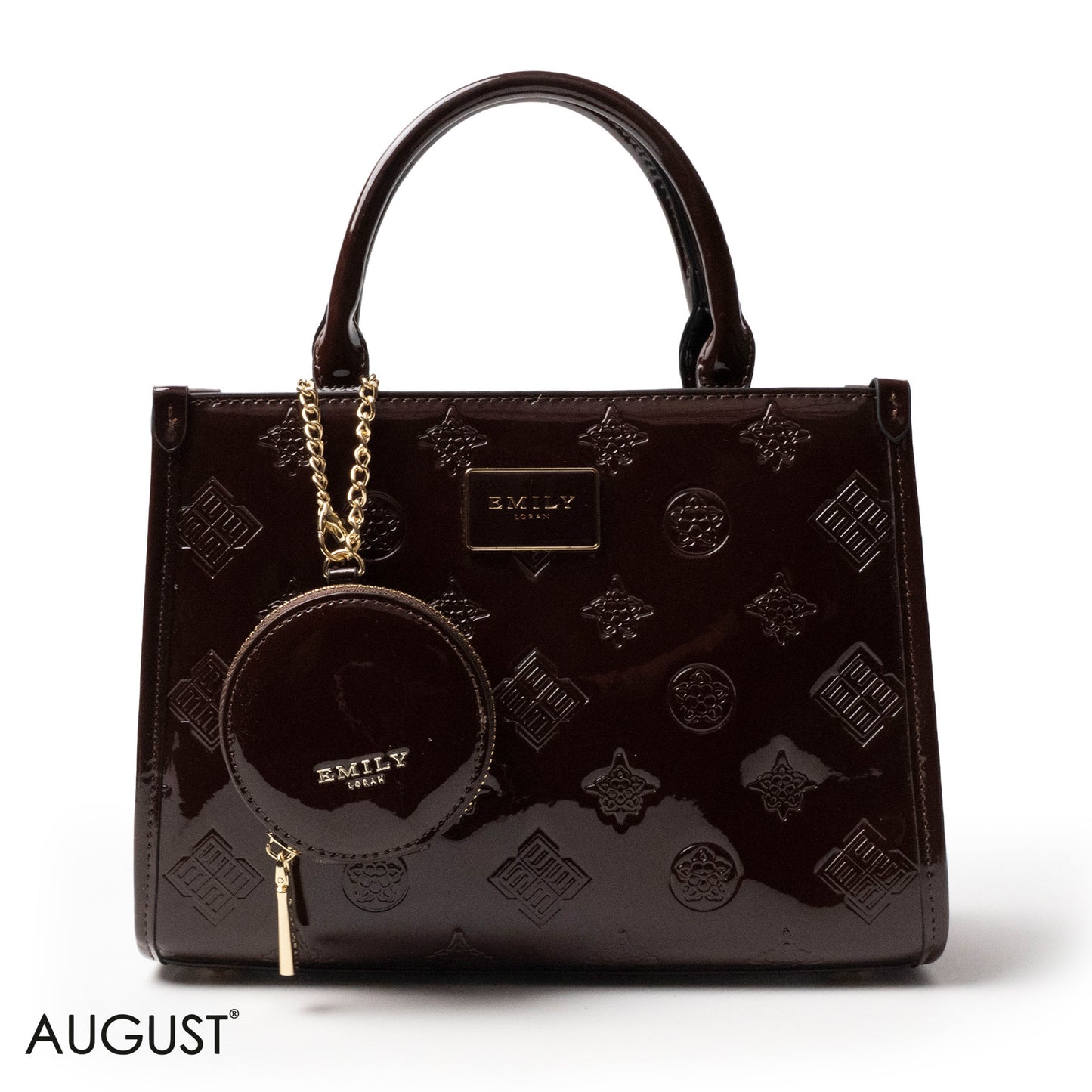 CLASSIC GLOSSY LEATHER PATTERNED HANDBAG - MED