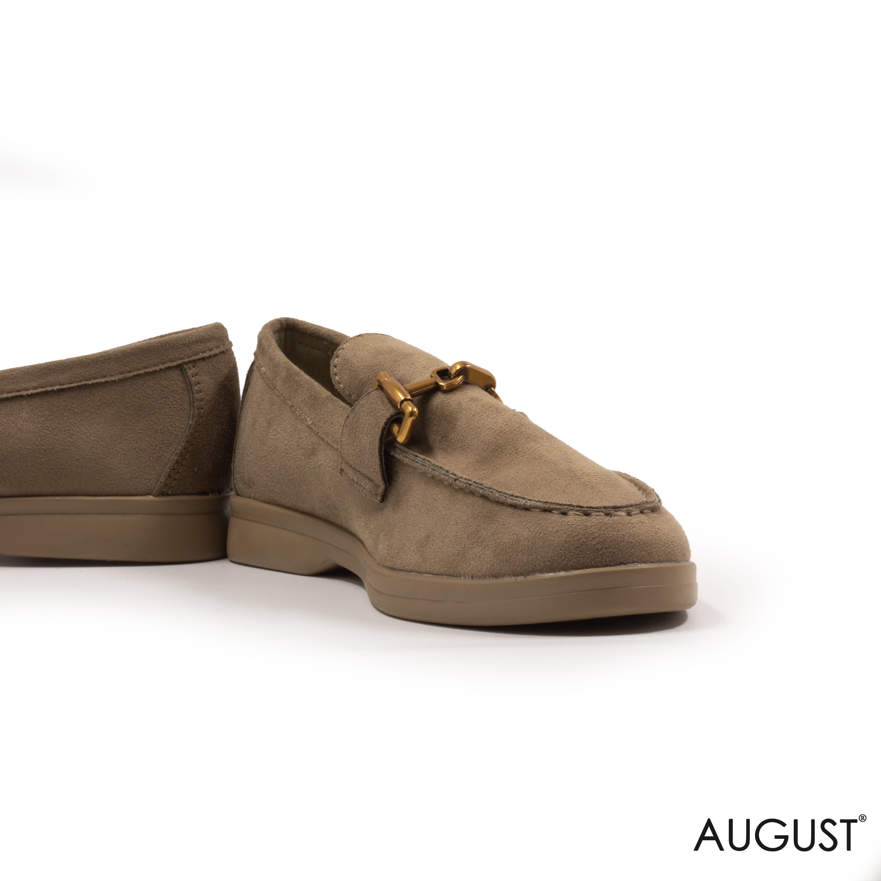 SPLIT CHAMOIS LOAFERS WITH BUCKLE