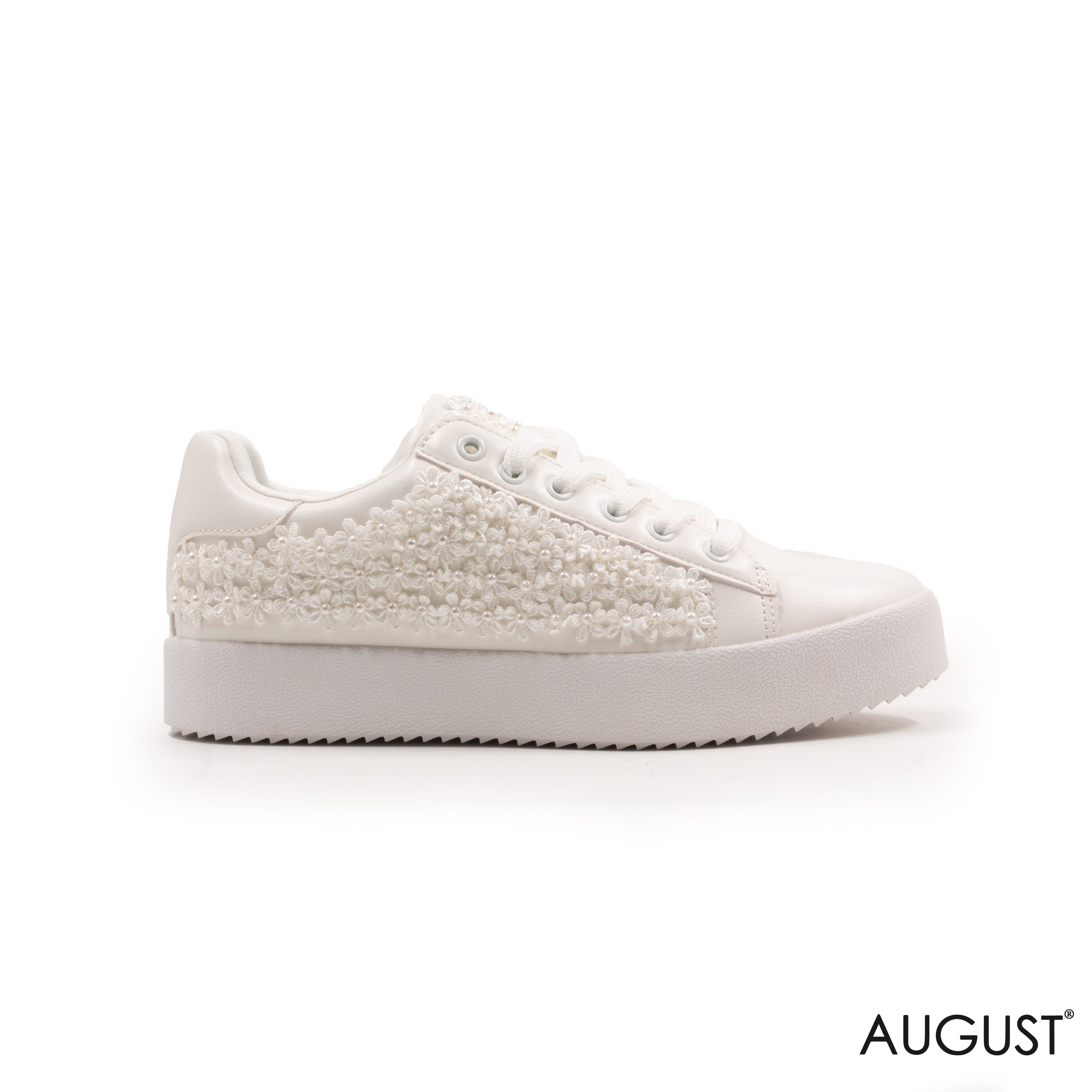 PEARL-EMBELLISHED LEATHER BRIDAL SHOES