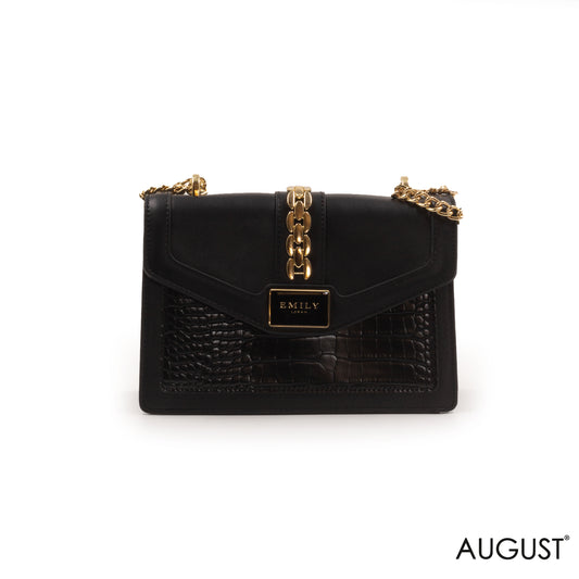 LEATHER CROSSBODY BAG WITH SNAKE DETAILS- SMALL