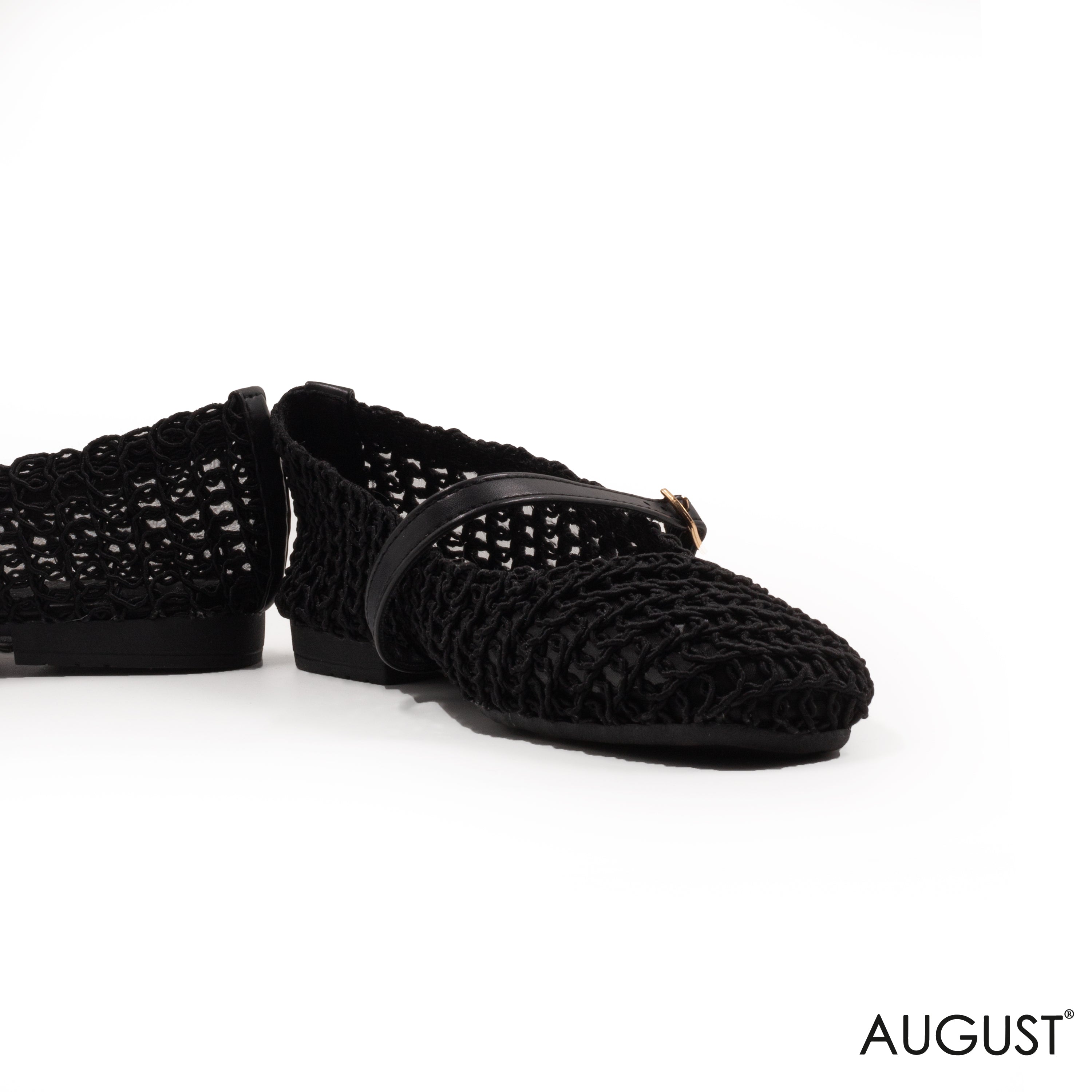 MESH BALLET FLAT WITH BUCKLE