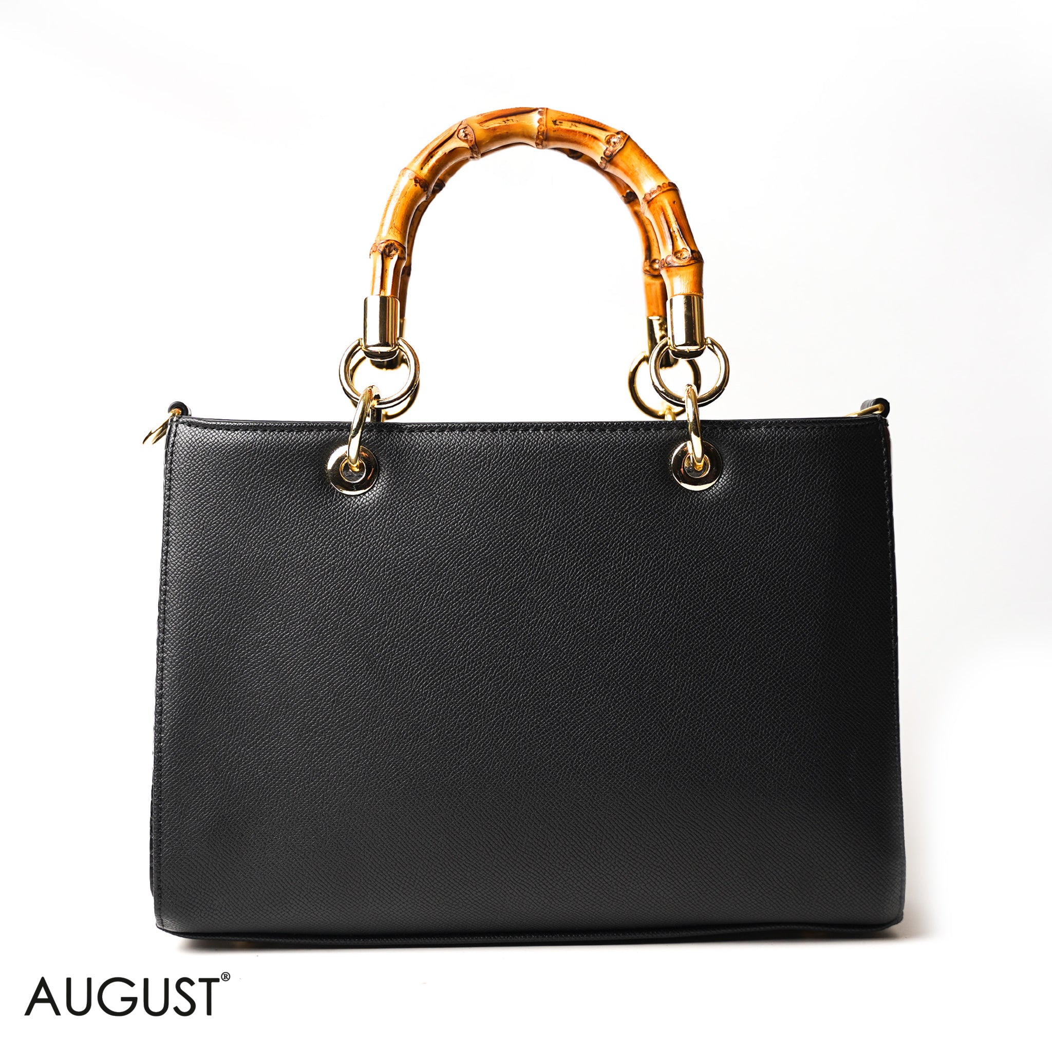 BLACK WITH BAMBOO HANDLE - LARGE