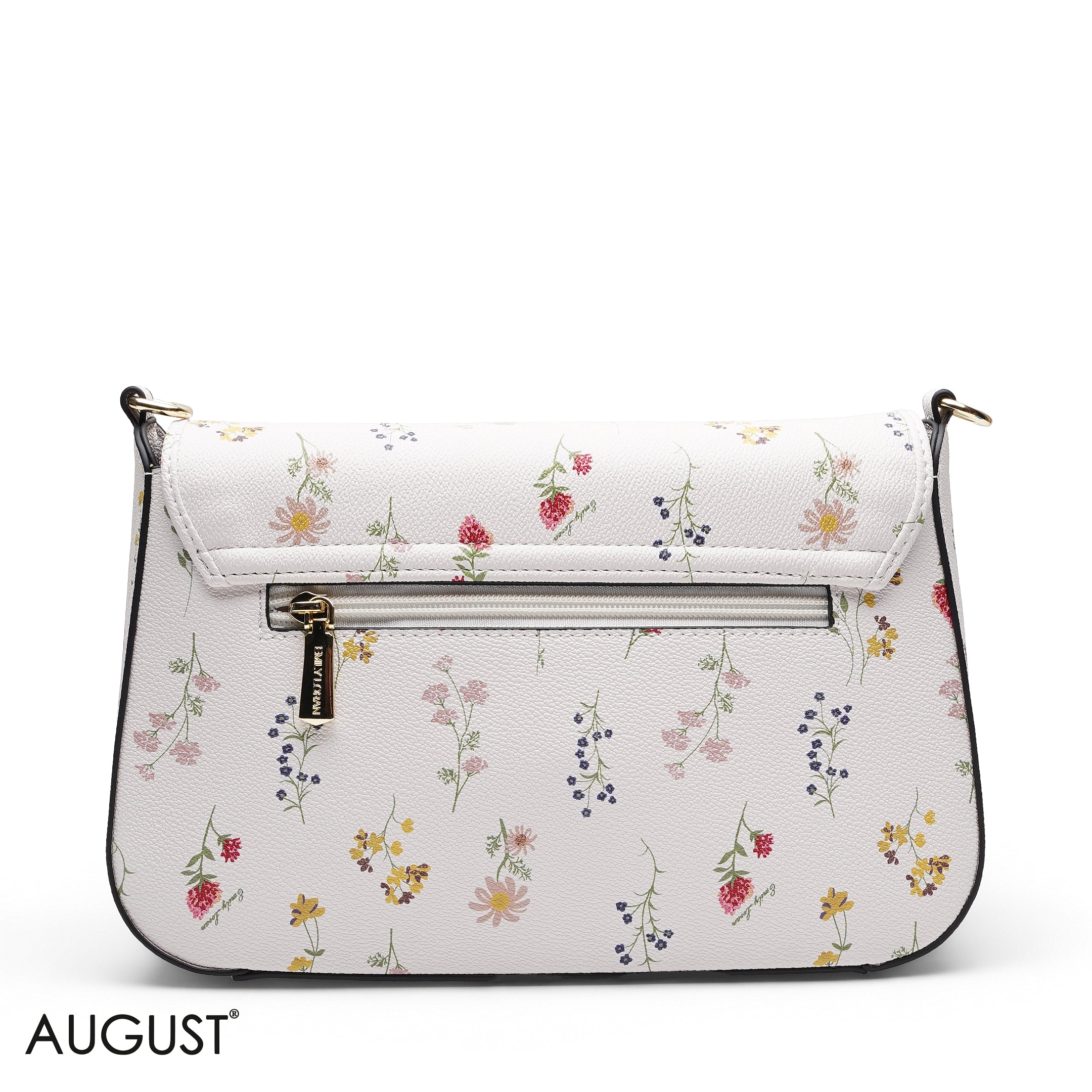 FLORAL PRINT FLAP CROSSBODY BAG