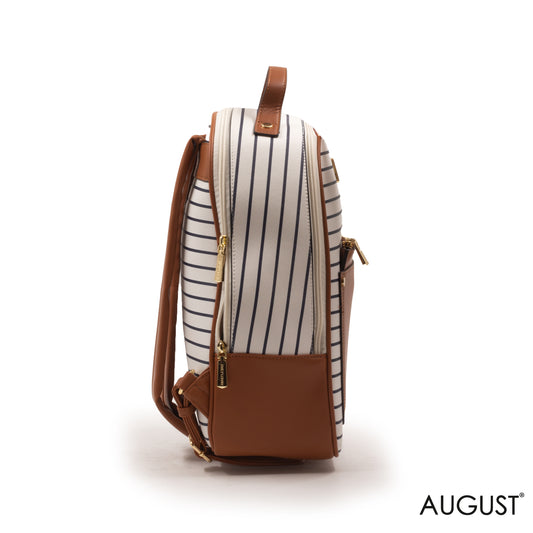 STRIPED NAVY BACKPACK WITH MINI WALLET