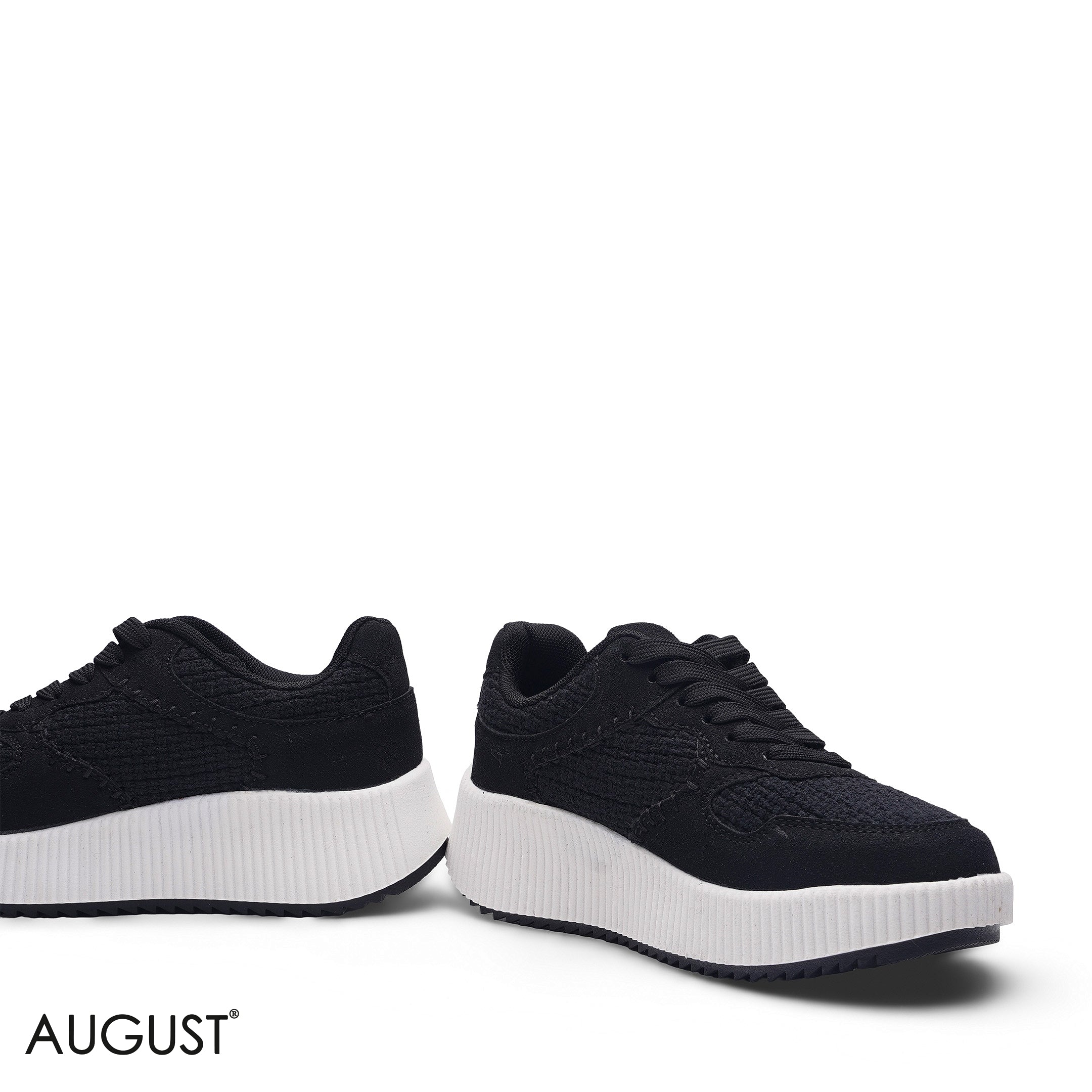 ELEGANT CLASSIC BLACK PLATFORM CHUNKY SNEAKER