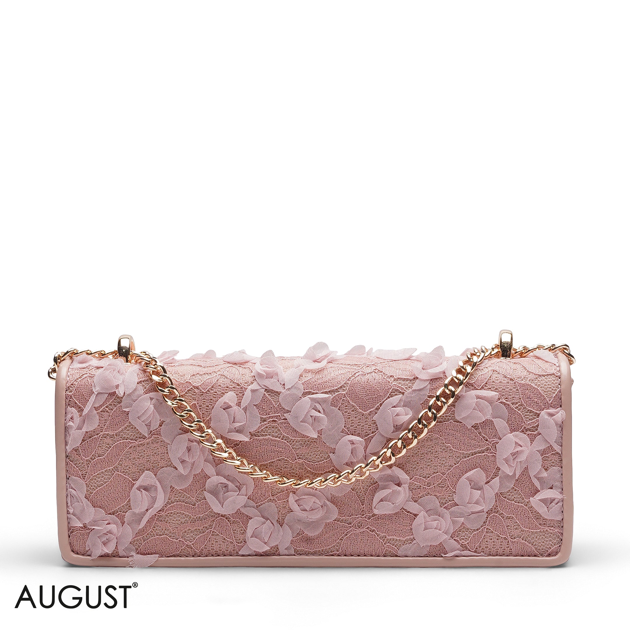 PINK STRIPED TEXTURE HARD SHELL BOX CLUTCH