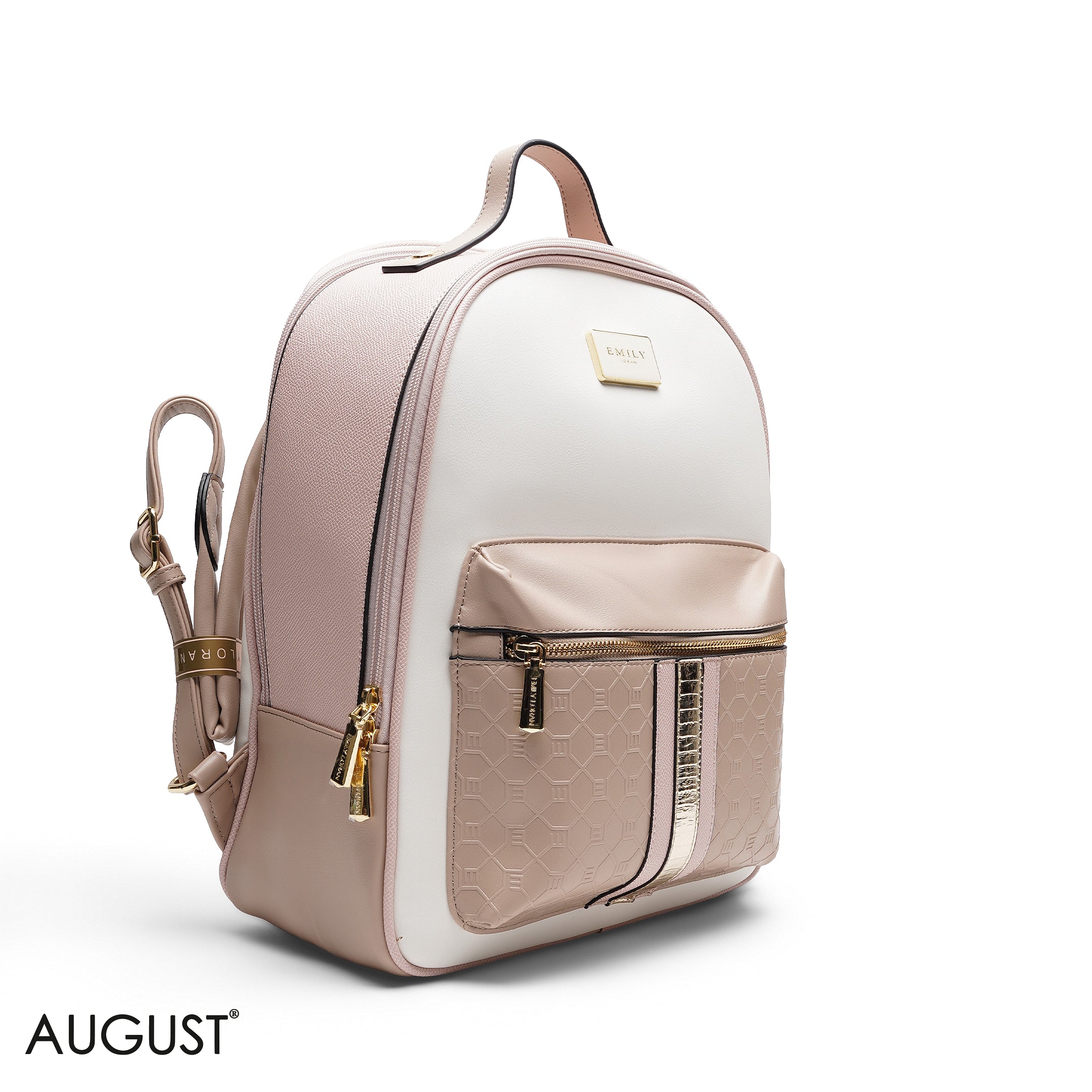 EMBOSSED PANELLED BACKPACK