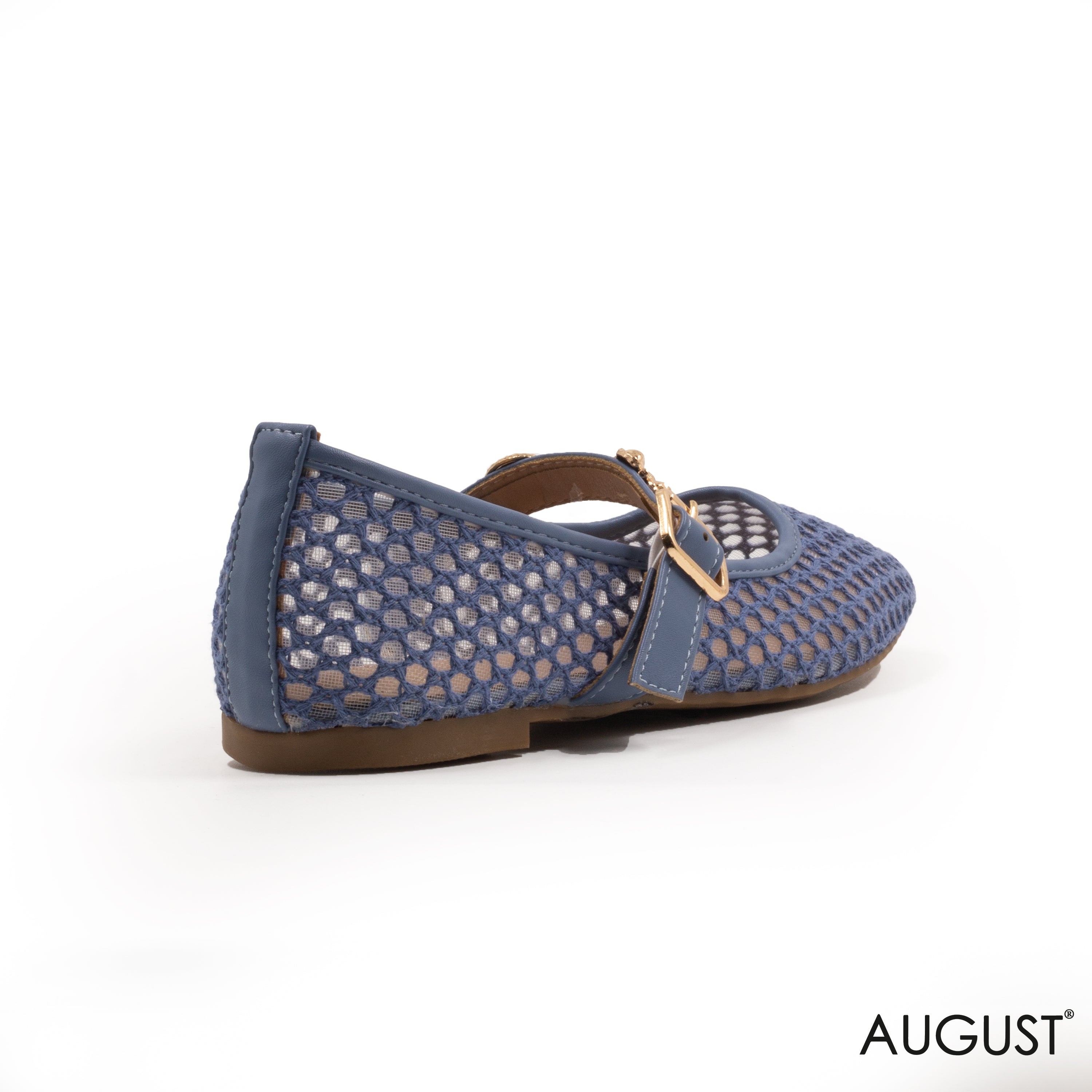 MESH BALLET FLAT WITH SLIDES SEASHELL EMBELLISHMENTSh