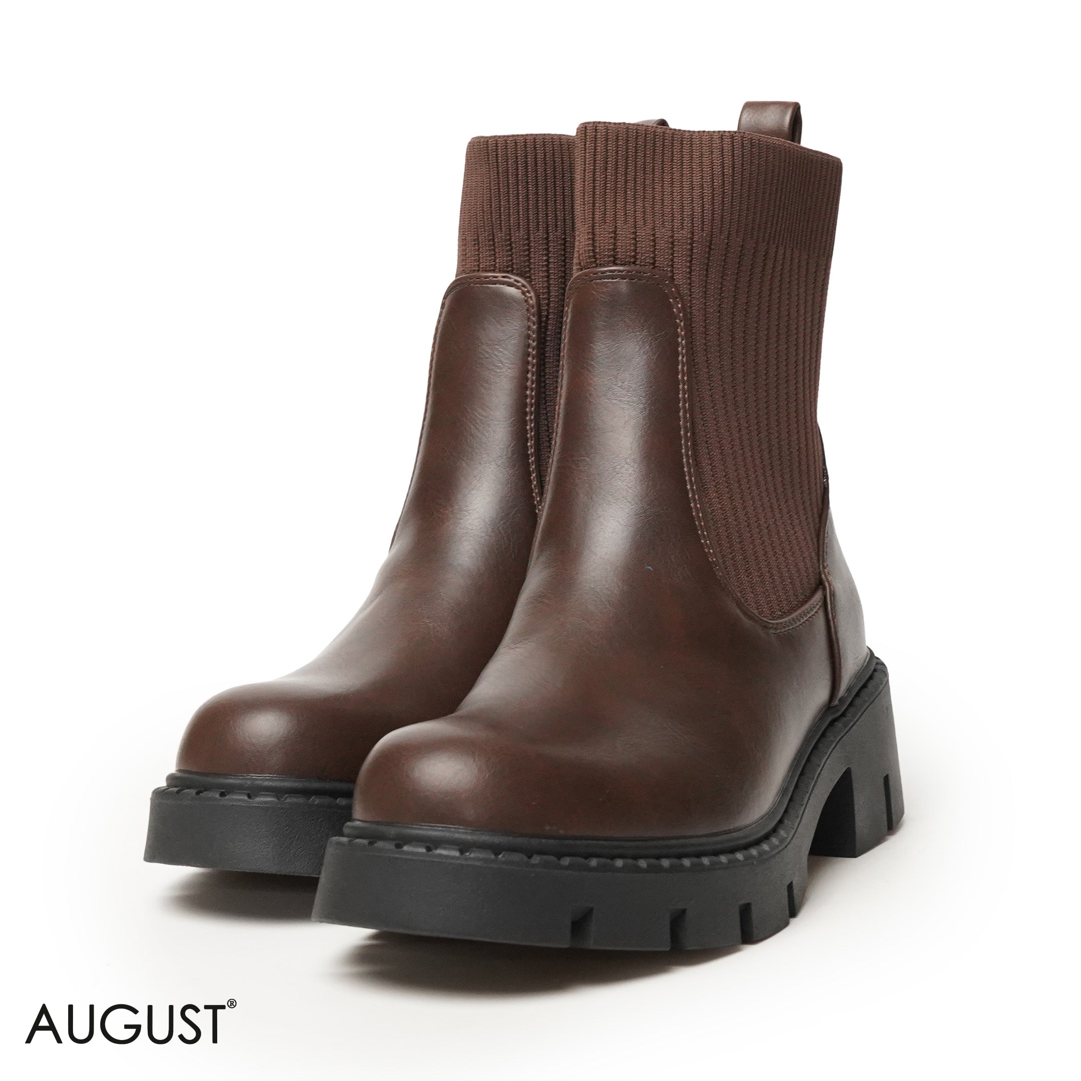 STRETCHY SOCK ANKLE BOOTS WITH CHUNKY SOLE