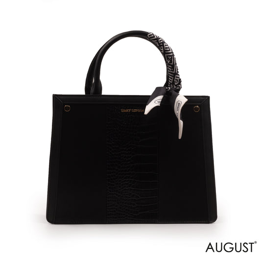 EMILY LORAN LEATHER HANDBAG WITH PATTERN,SCARF -MED