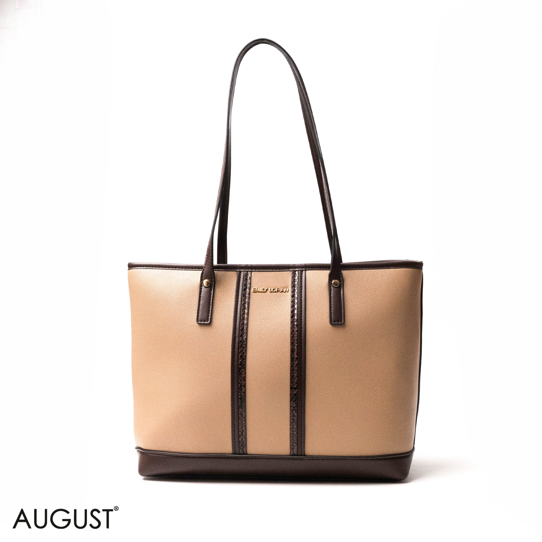 SNAKE-PRINT LEATHER SHOULDERS BAG WITH A THREE-PIECES SET BAG