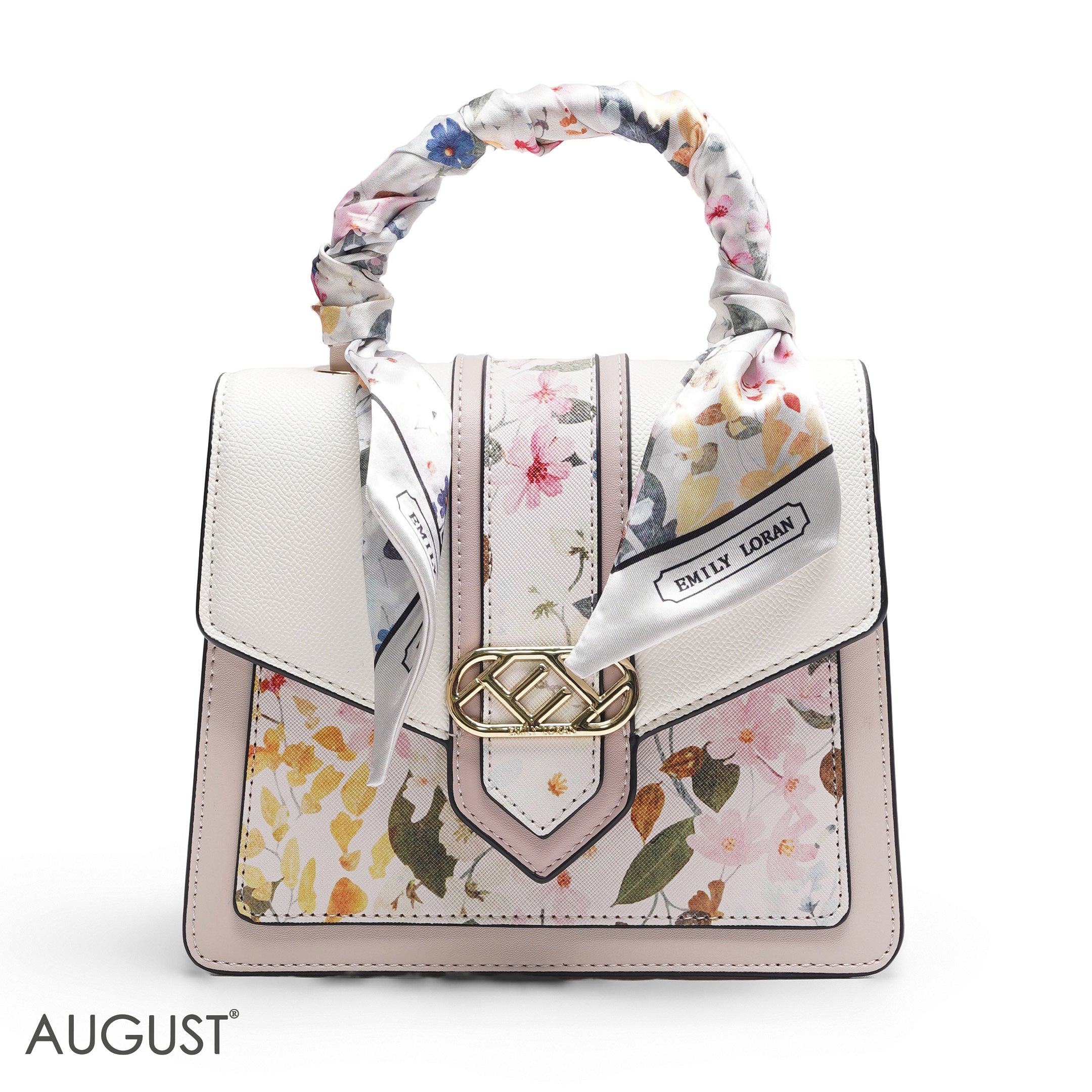 WHITE FLORAL WITH FLORAL SCARF