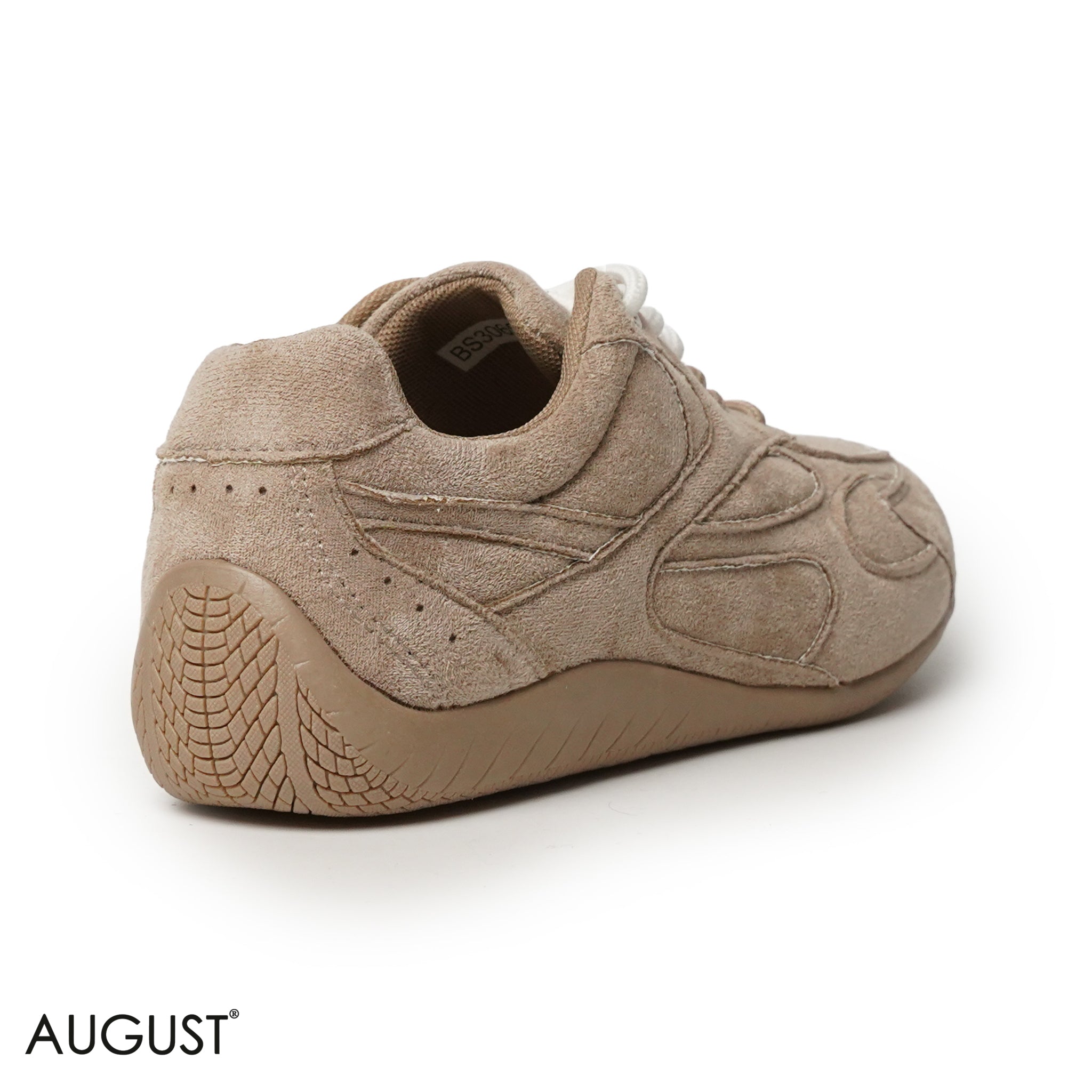 TAUPE CHAMOIS LEATHER SNEAKERS WITH COLORFUL BOND