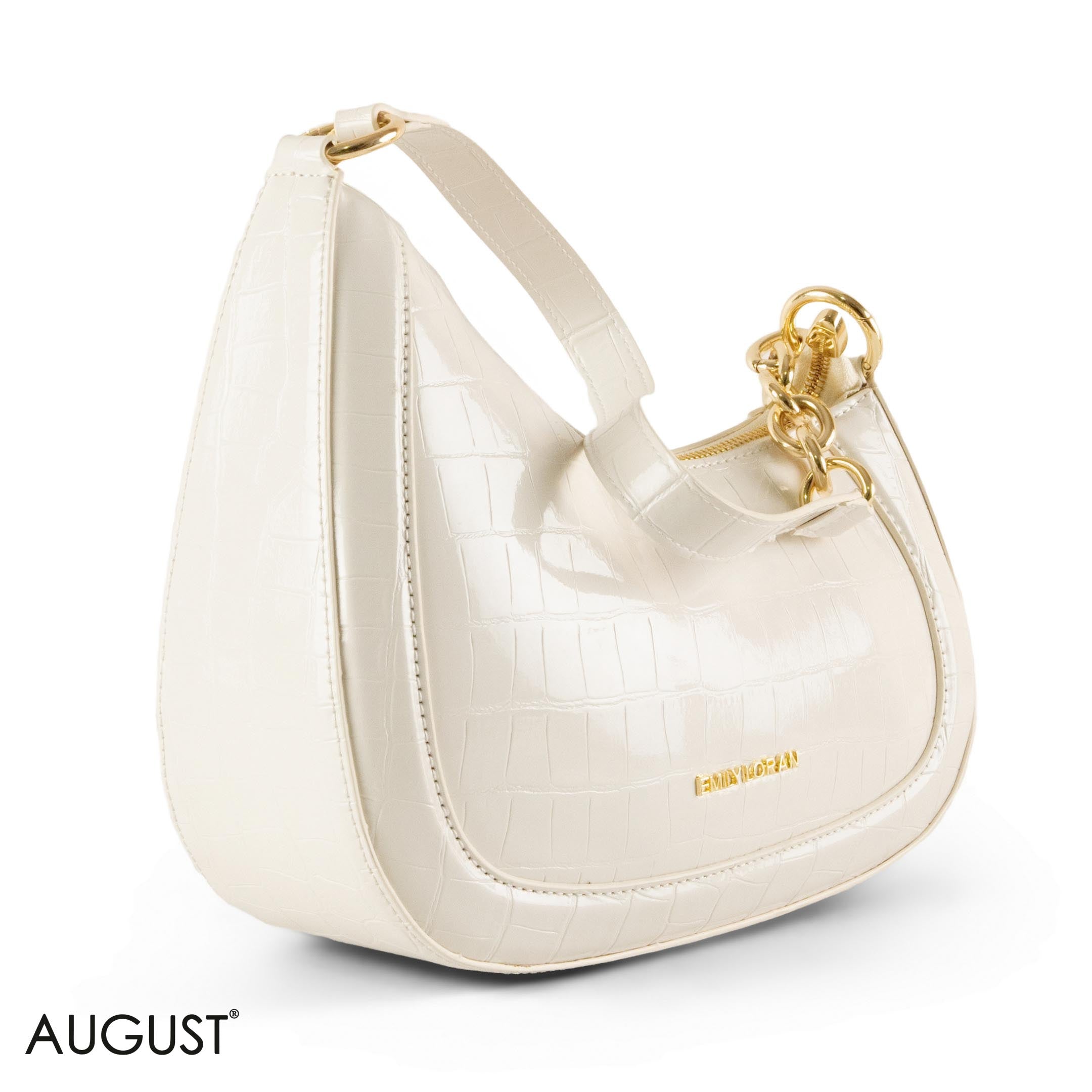 MODERN GLOSSY LEATHER SHOULDER BAG WITH MINI WALLET -SMALL