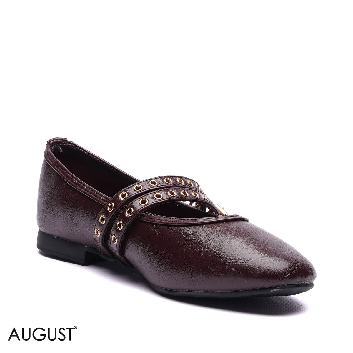 DOUBLE STRAP GROMMET BALLET FLATS