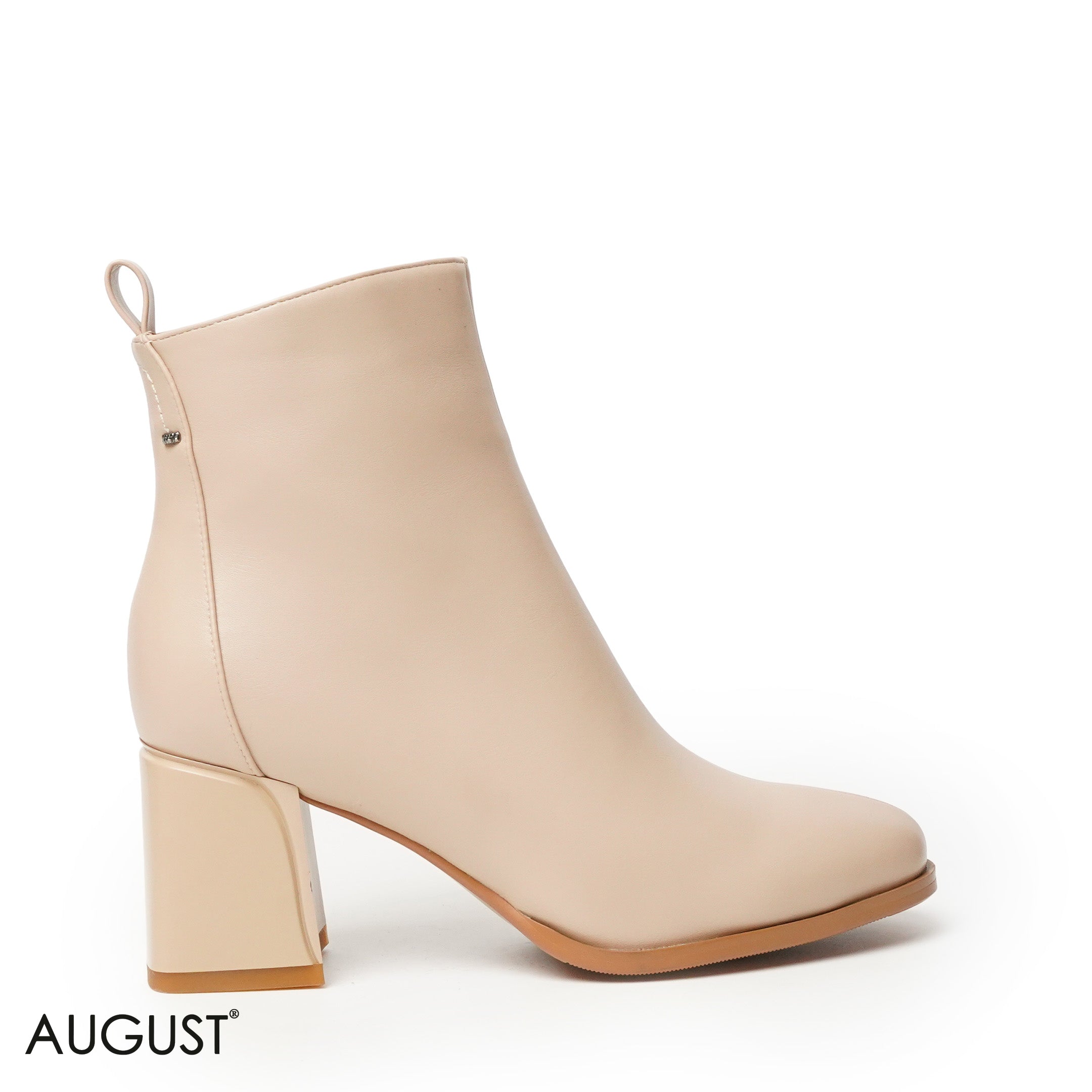 SMOOTH LEATHER HEELED BOOTS WITH SIDE ZIPPER