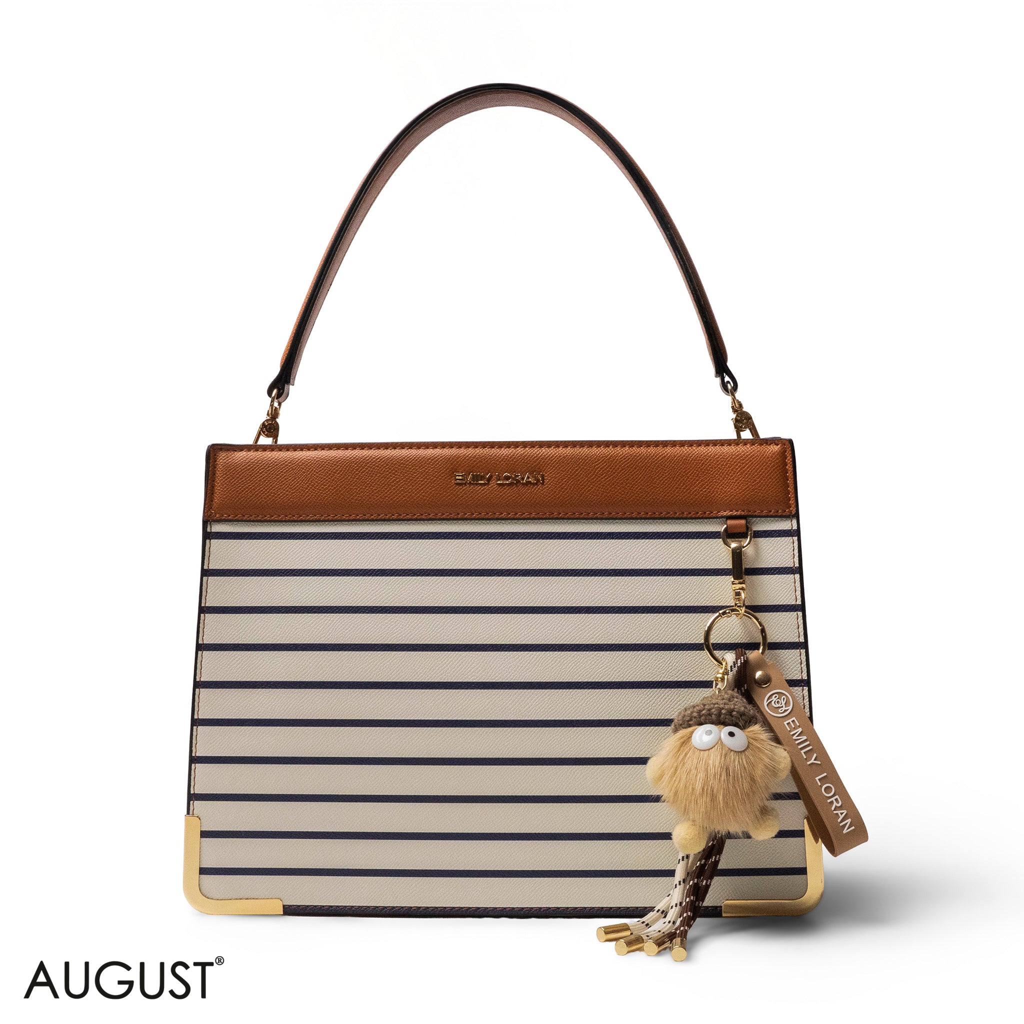 MATTE SMOOTH LEATHER HANDBAG WITH ACCESSORIES -LARGE