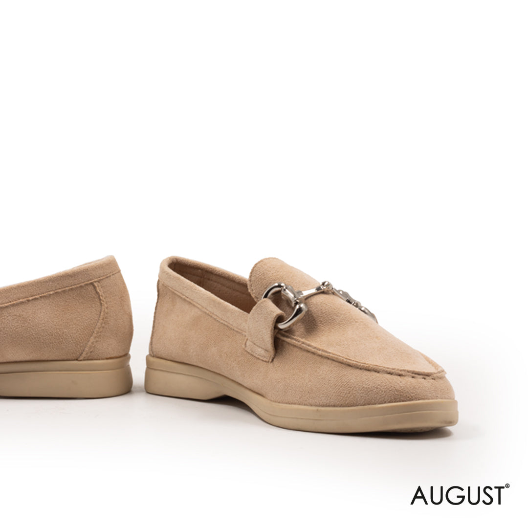 SPLIT SUEDE LOAFERS WITH BUCKLE