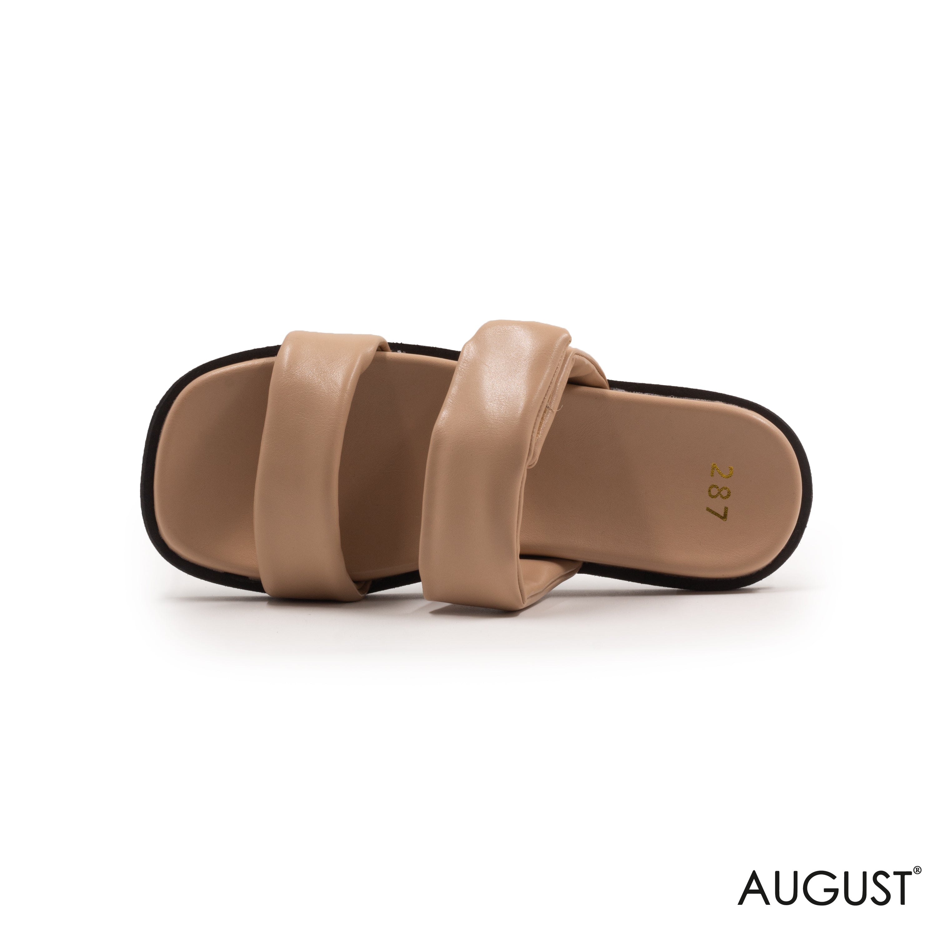 MATTE LIGHT BEIGE LEATHER SLIPPERS