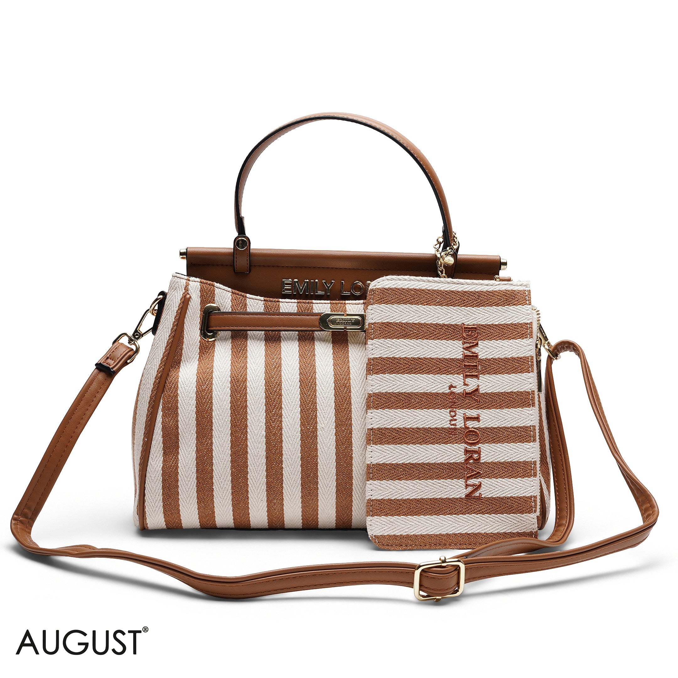 EMILY LORAN STRIPED CANVAS BAG