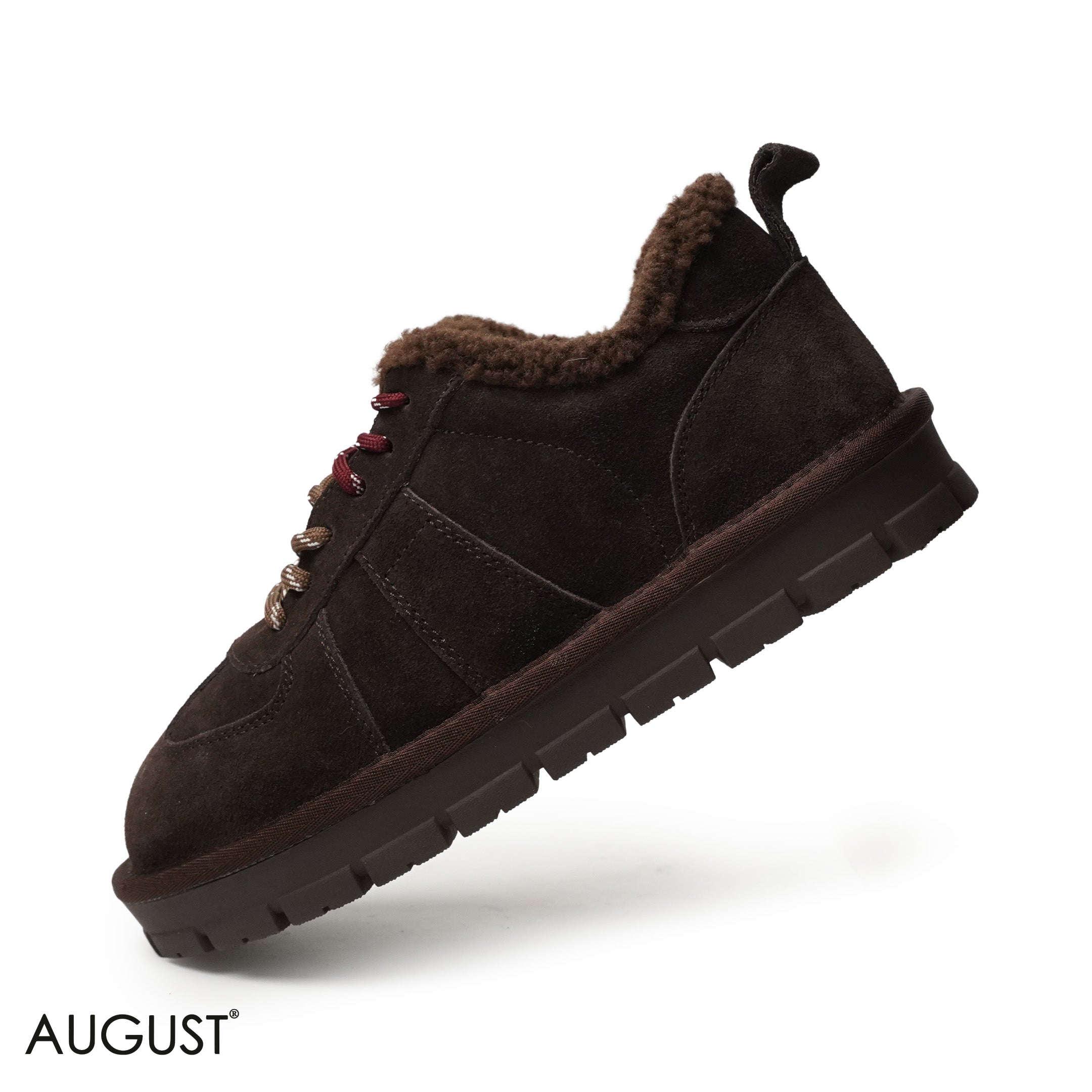 COFFEE SUEDE LEATHER UGGS WITH BOND DETAIL